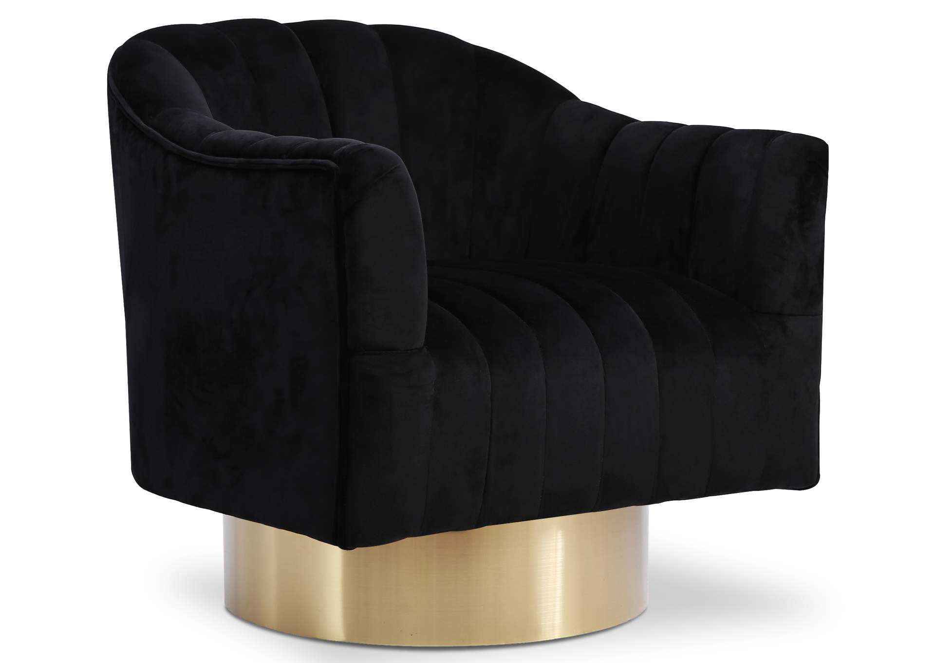 Farrah Black Velvet Accent Chair,Meridian Furniture