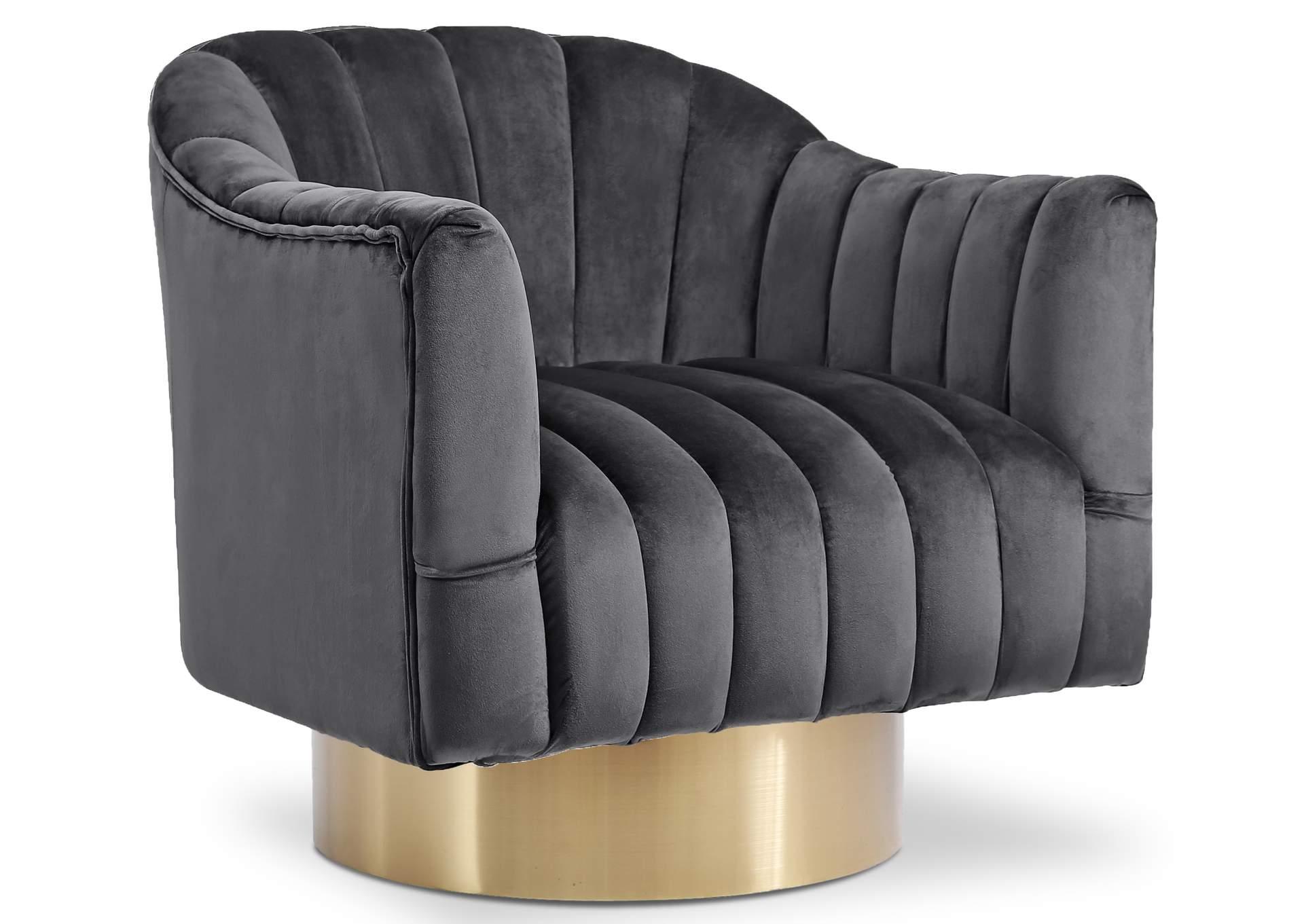 Farrah Grey Velvet Accent Chair,Meridian Furniture