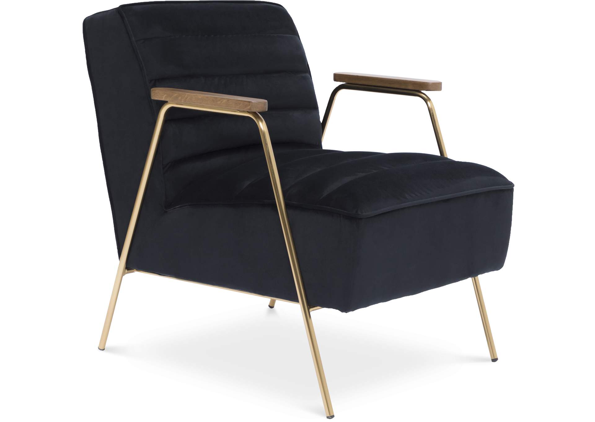 Woodford Black Velvet Accent Chair,Meridian Furniture