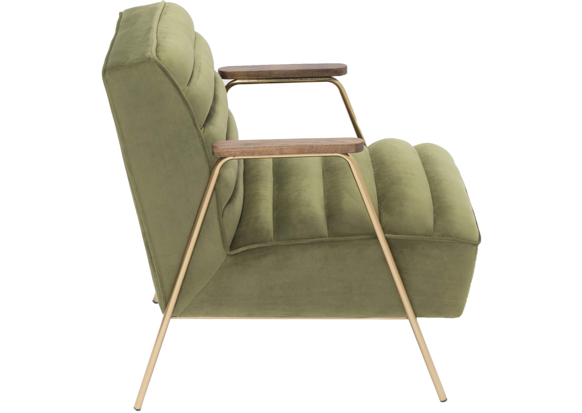 Woodford Olive Velvet Accent Chair,Meridian Furniture