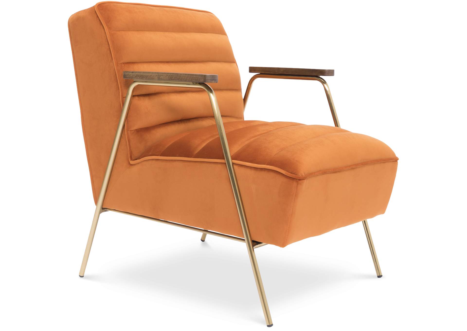 Woodford Orange Velvet Accent Chair,Meridian Furniture