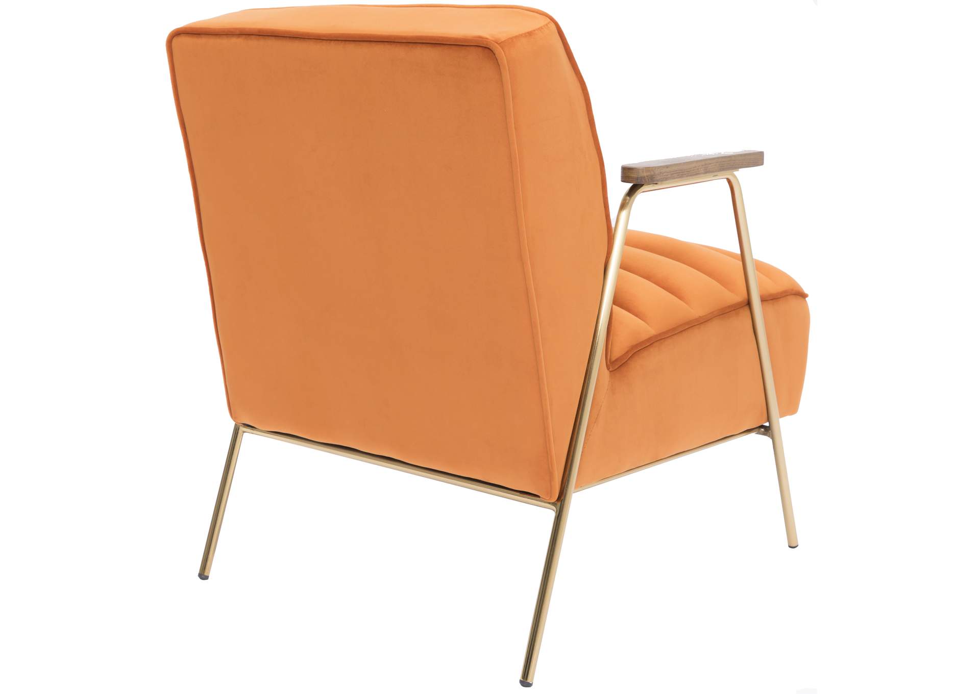 Woodford Orange Velvet Accent Chair,Meridian Furniture