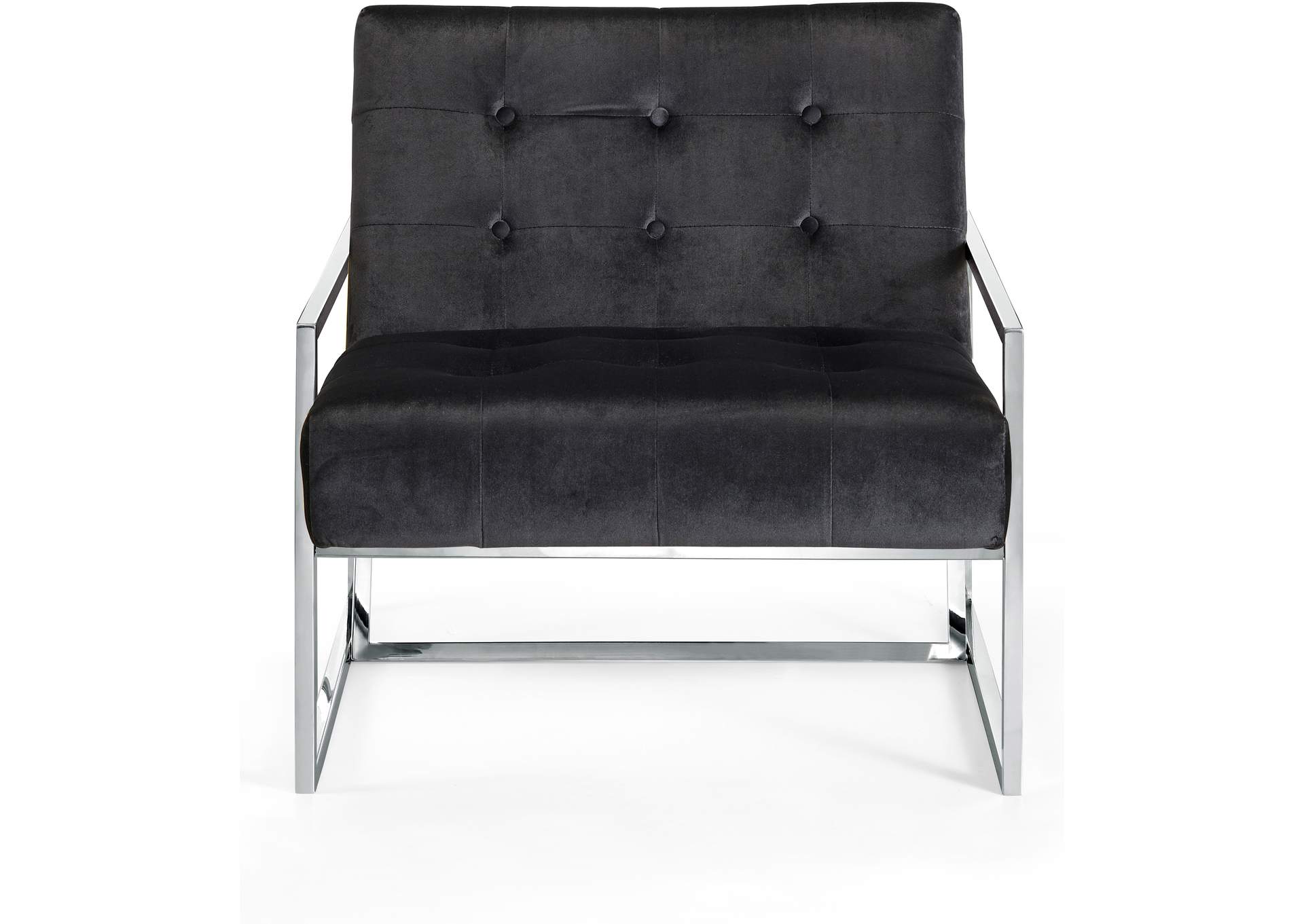 Alexis Black Velvet Accent Chair,Meridian Furniture