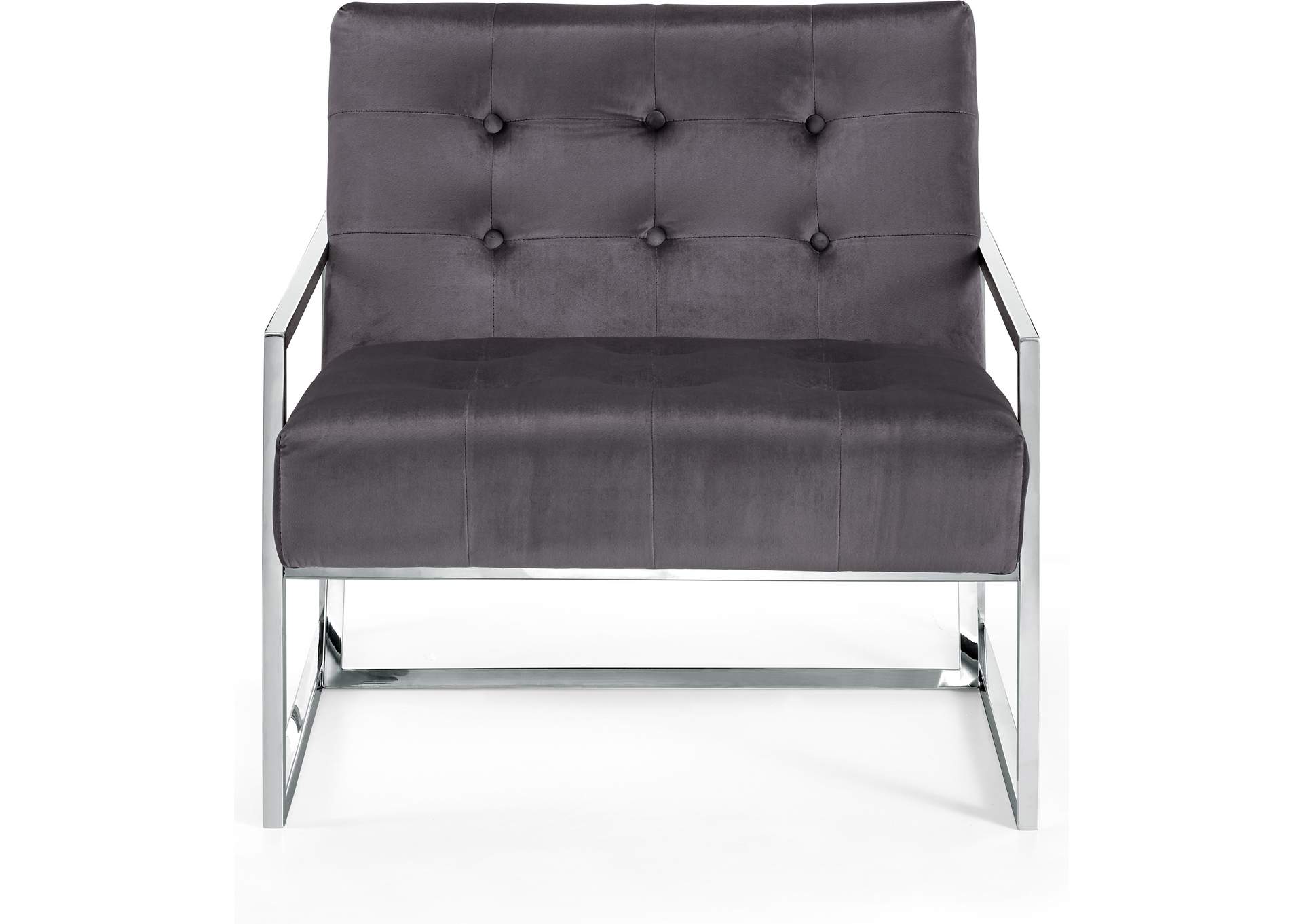 Alexis Grey Velvet Accent Chair,Meridian Furniture