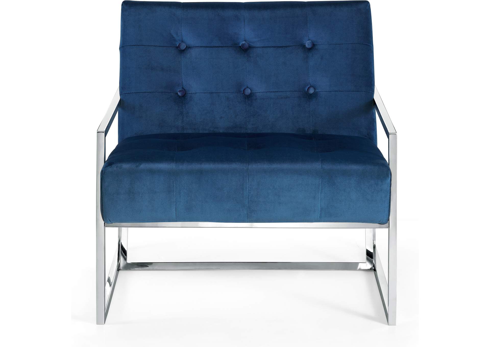 Alexis Navy Velvet Accent Chair,Meridian Furniture