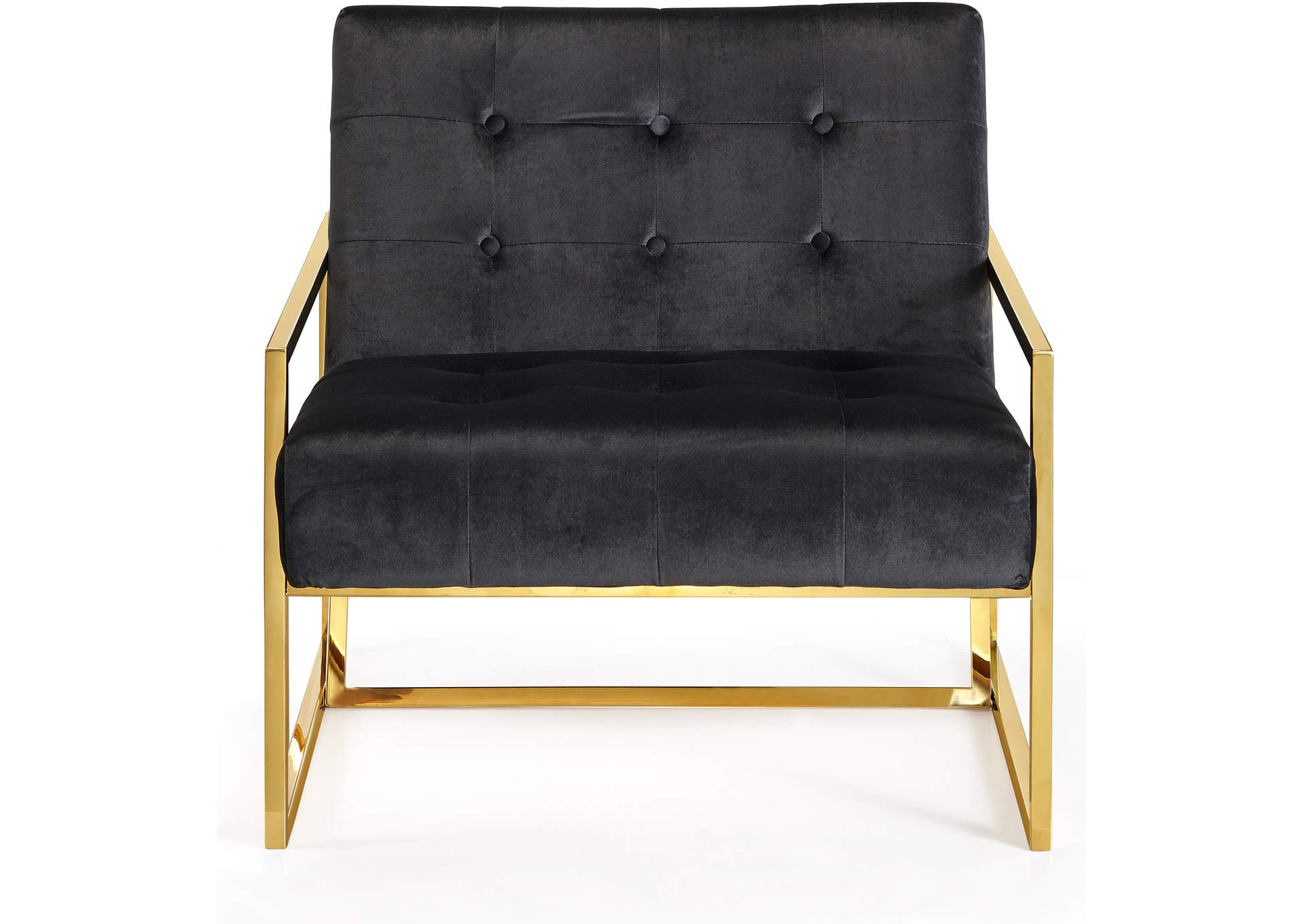 Pierre Black Velvet Accent Chair,Meridian Furniture