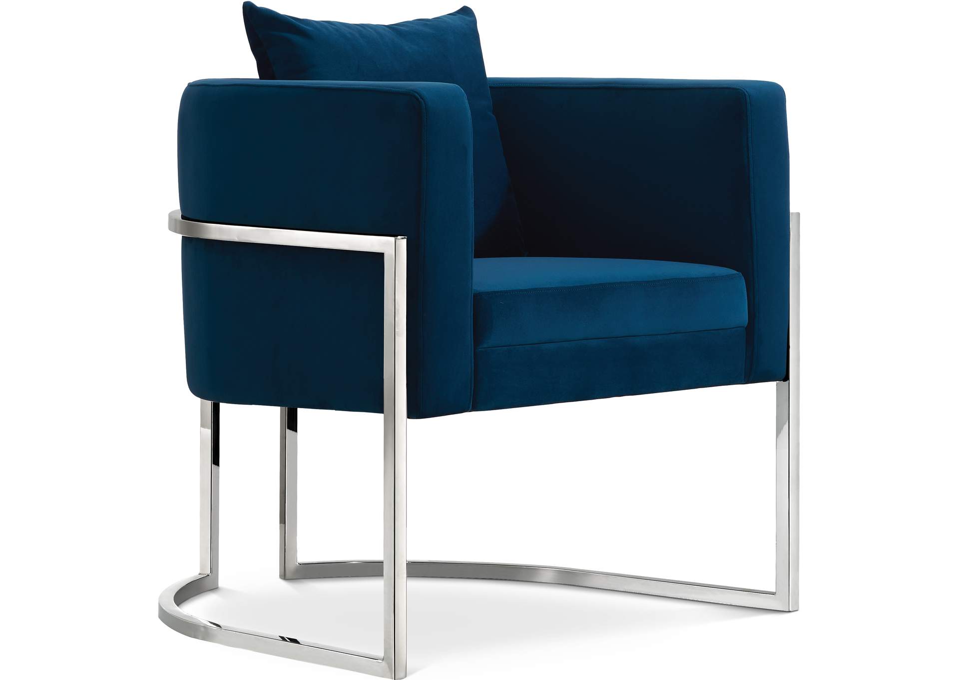 Pippa Navy Velvet Accent Chair,Meridian Furniture