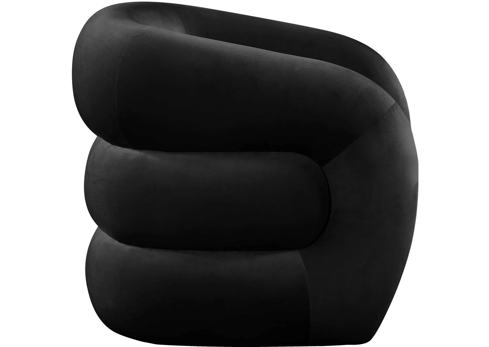 Roxbury Black Velvet Accent Chair,Meridian Furniture