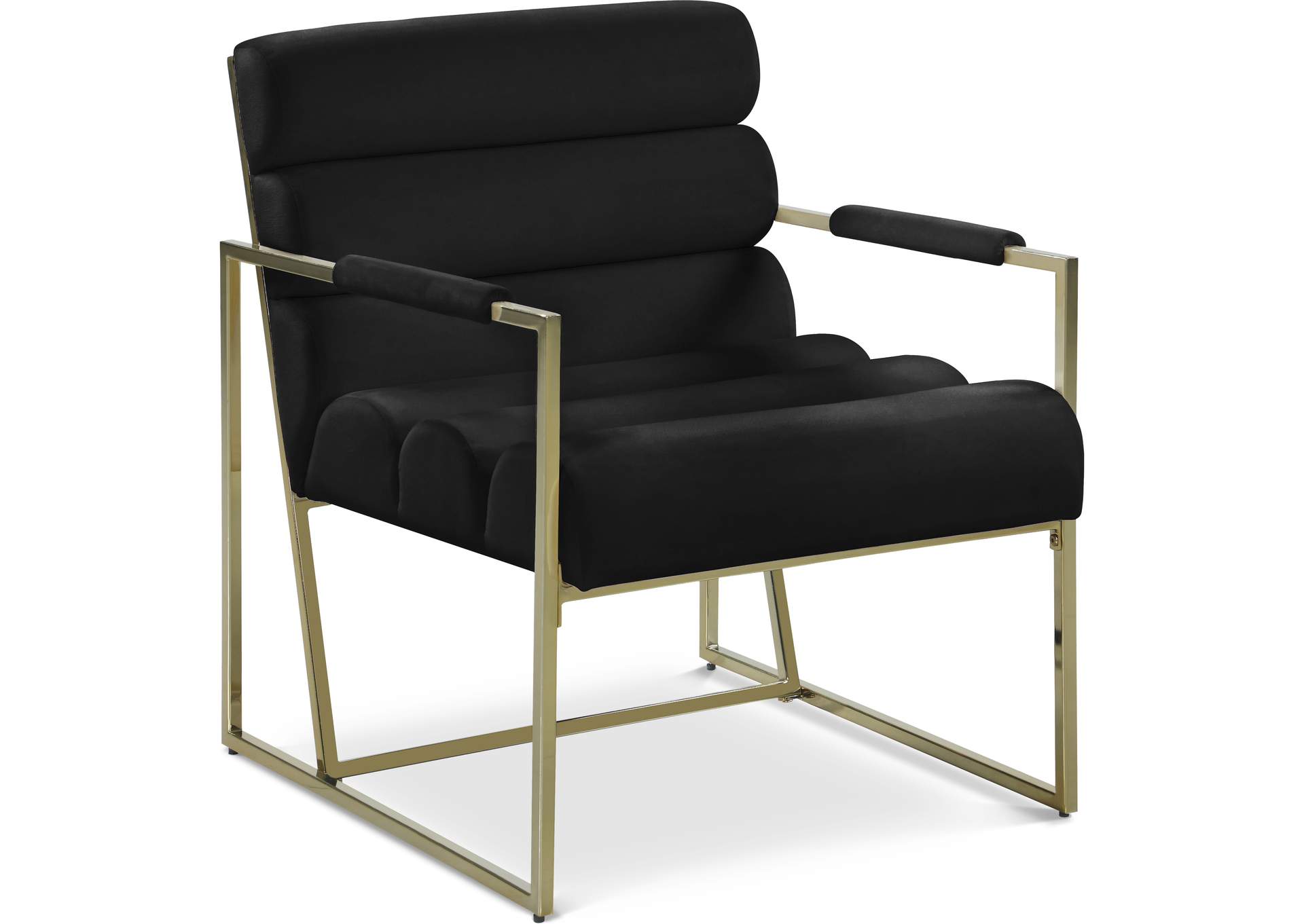 Wayne Black Velvet Accent Chair,Meridian Furniture