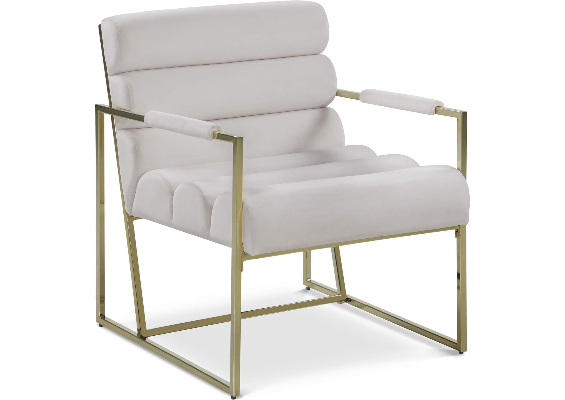 Wayne Cream Velvet Accent Chair,Meridian Furniture