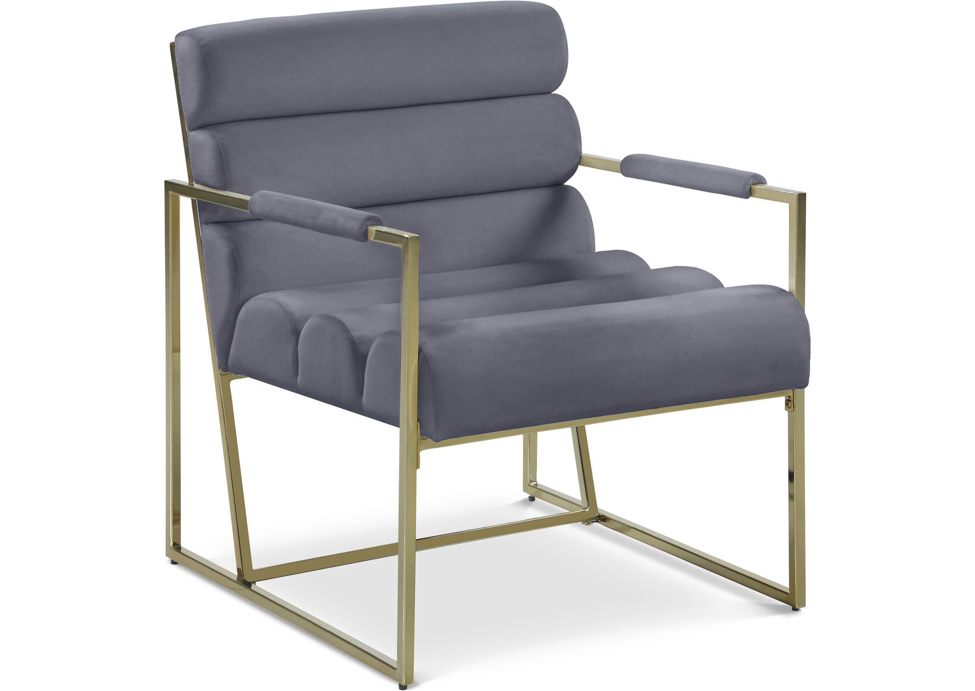 Wayne Grey Velvet Accent Chair,Meridian Furniture