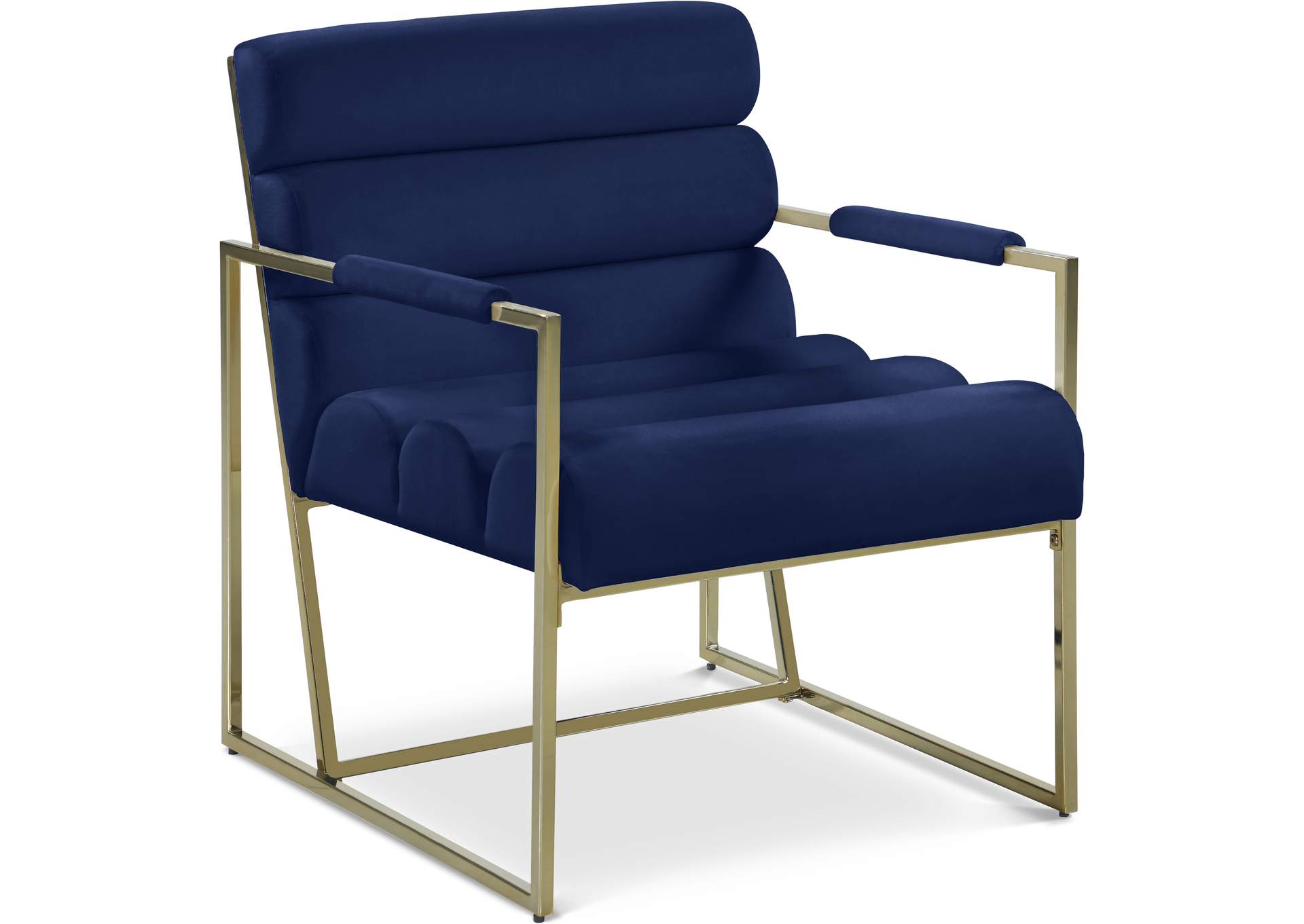 Wayne Navy Velvet Accent Chair,Meridian Furniture