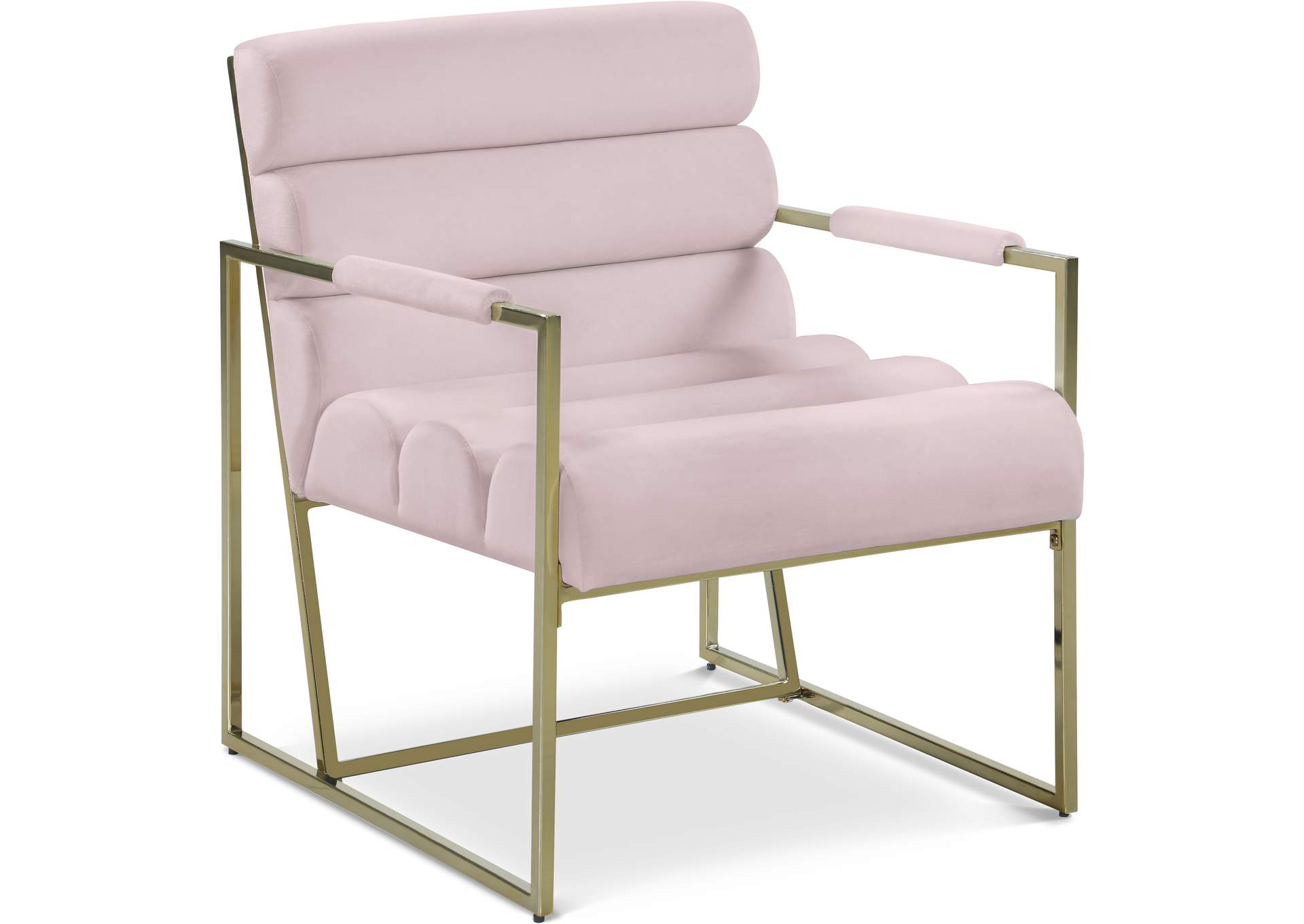 Wayne Pink Velvet Accent Chair,Meridian Furniture