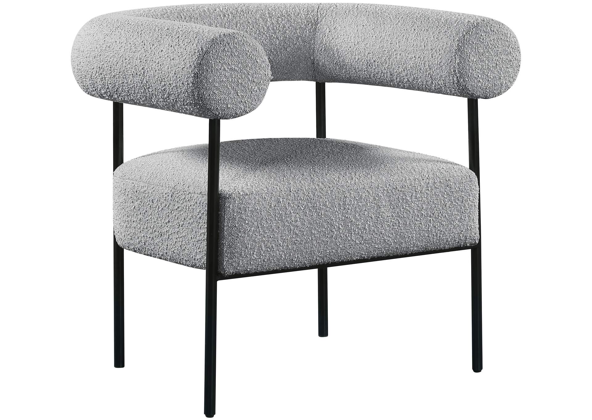 Blake Grey Boucle Fabric Accent Chair,Meridian Furniture