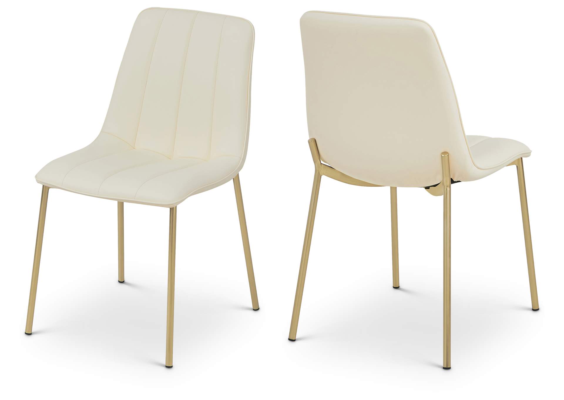 Isla Cream Faux Leather Dining Chair Set of 2,Meridian Furniture