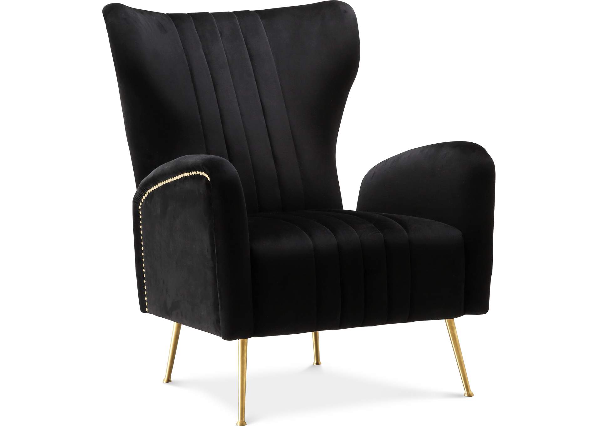 Opera Black Velvet Accent Chair,Meridian Furniture