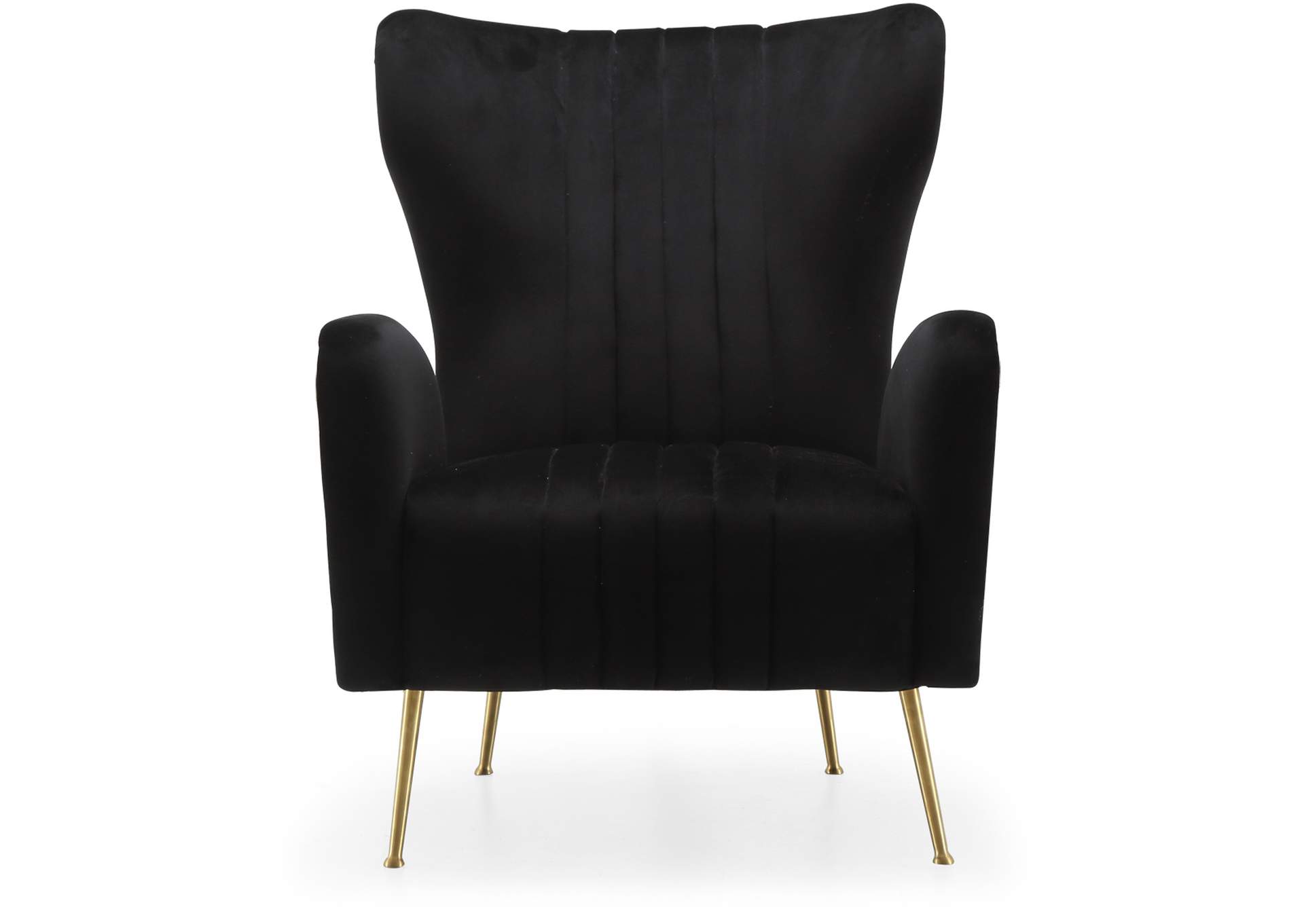 Opera Black Velvet Accent Chair,Meridian Furniture