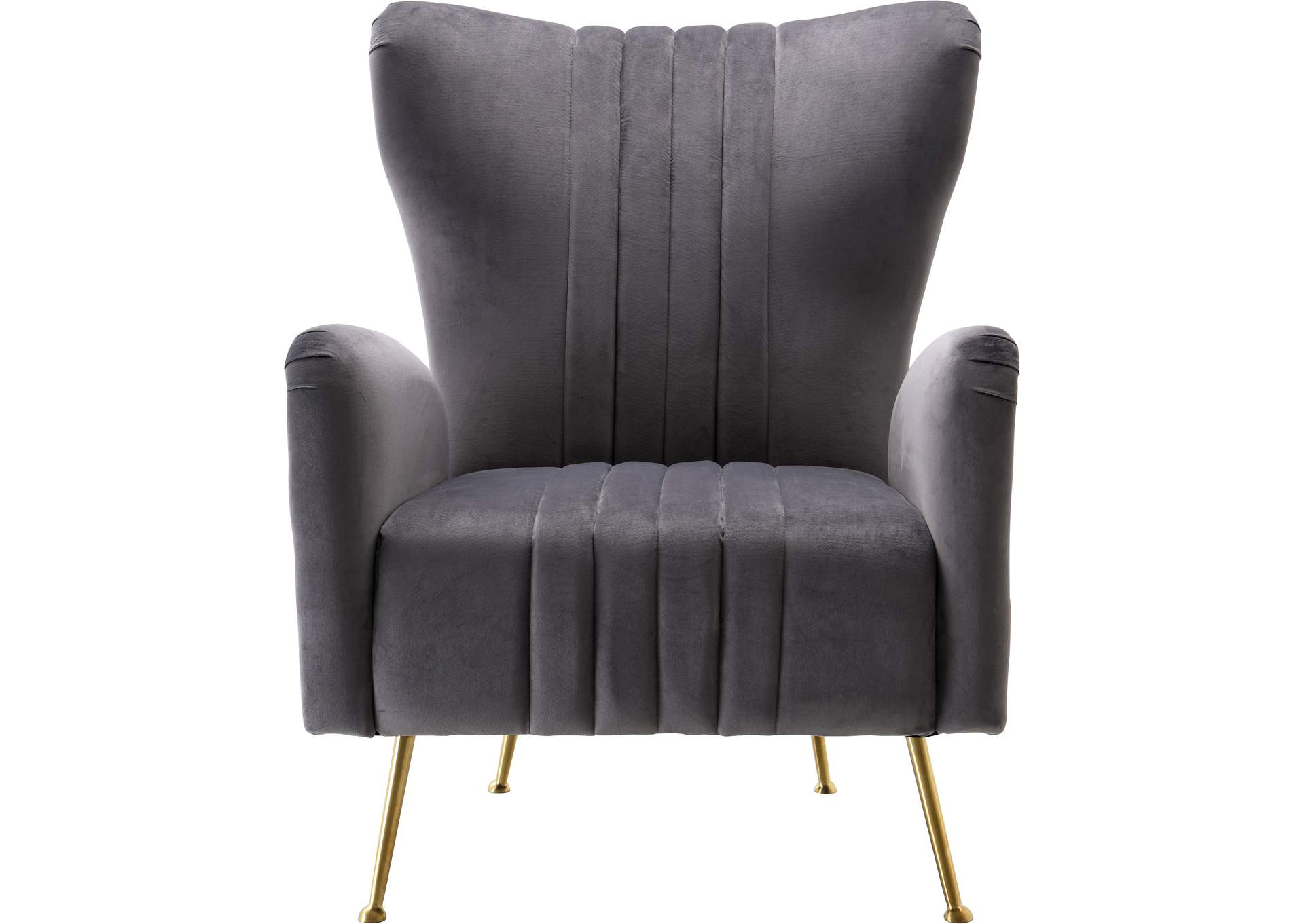 Opera Grey Velvet Accent Chair,Meridian Furniture