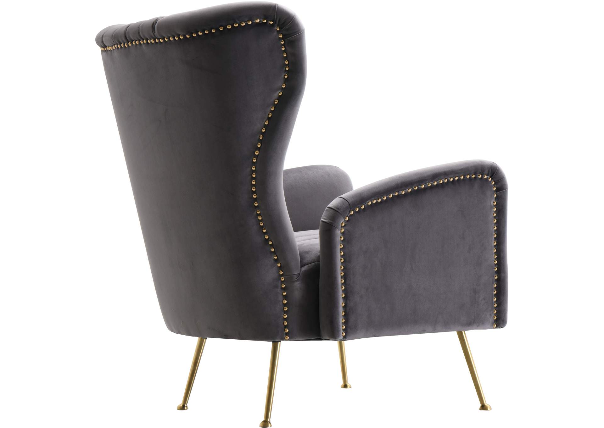 Opera Grey Velvet Accent Chair,Meridian Furniture