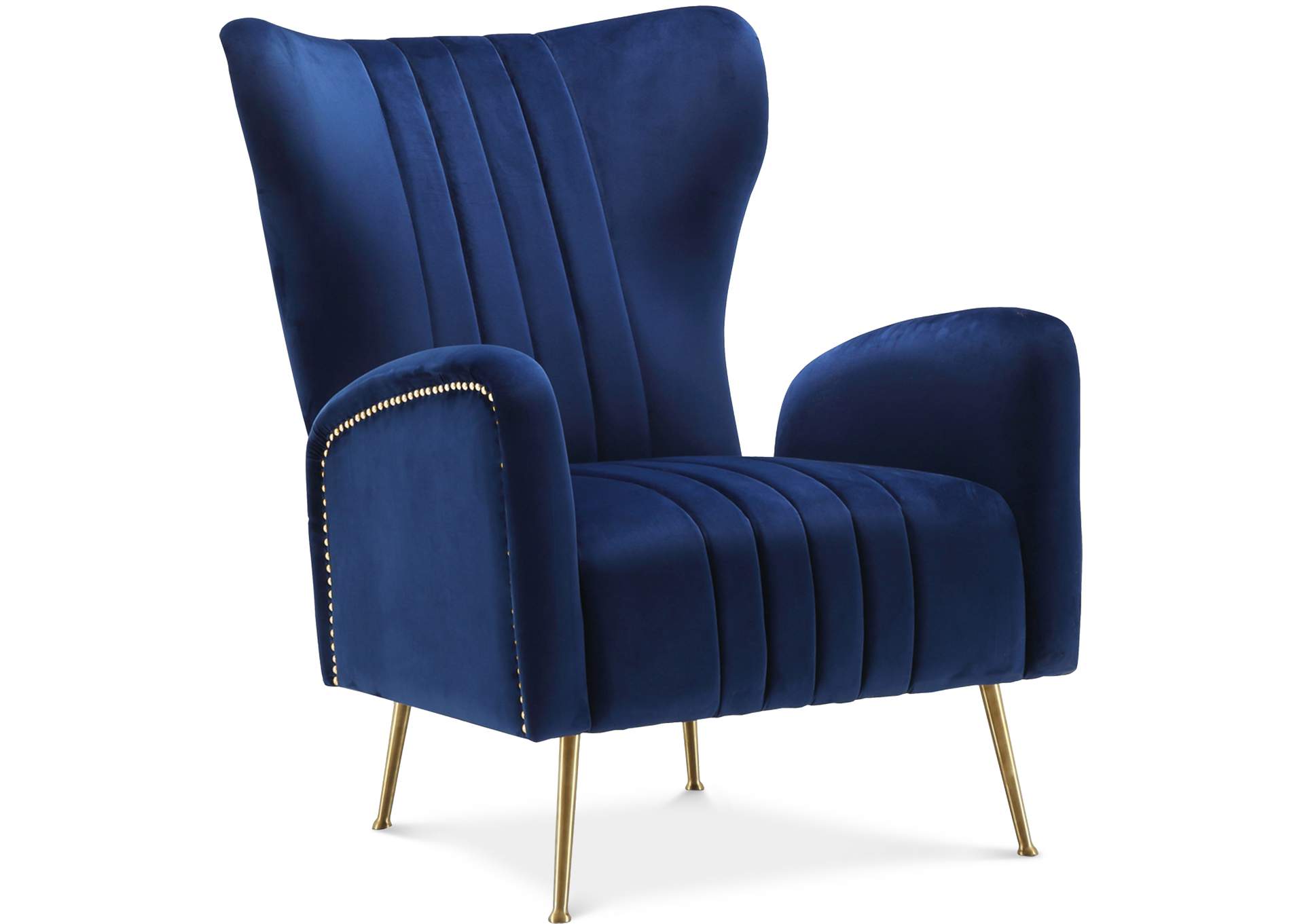 Opera Navy Velvet Accent Chair,Meridian Furniture