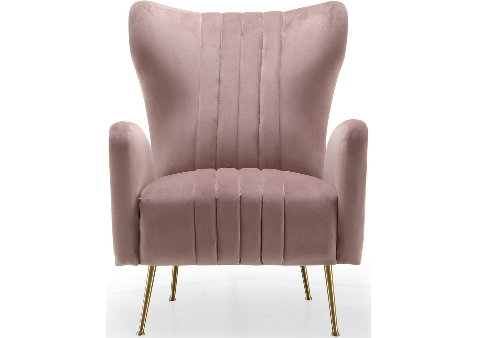 Opera Pink Velvet Accent Chair,Meridian Furniture