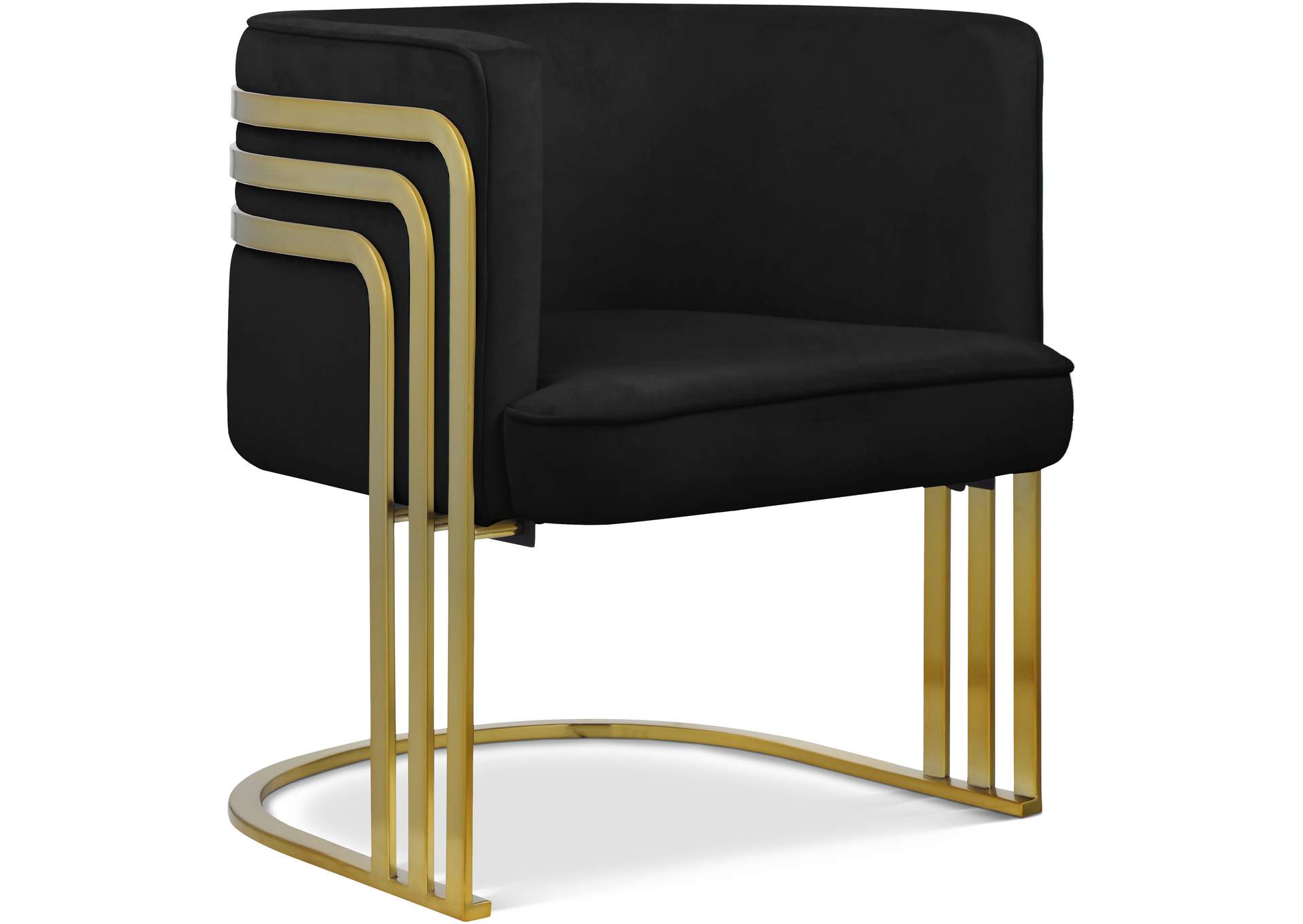 Rays Black Velvet Accent Chair,Meridian Furniture