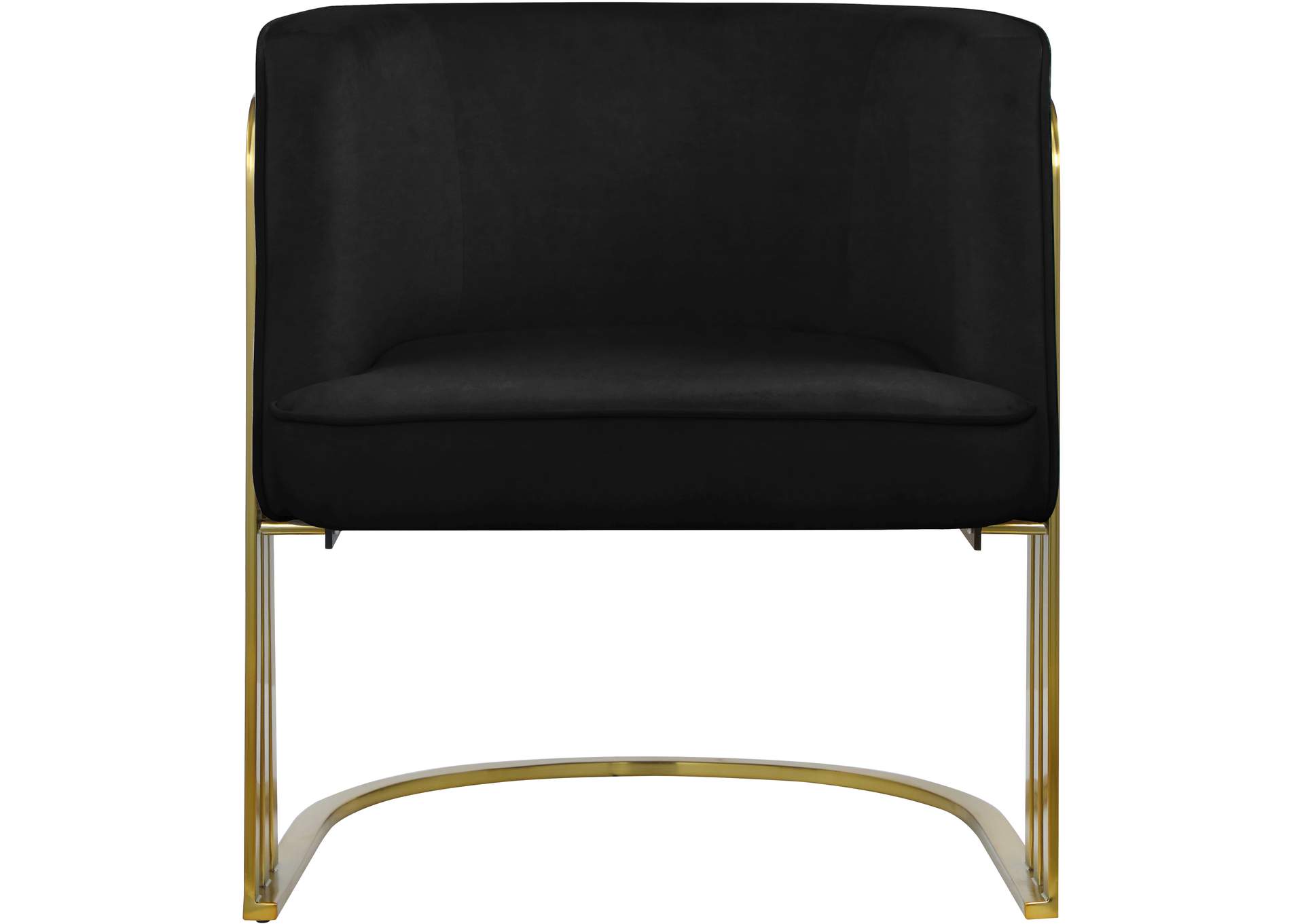 Rays Black Velvet Accent Chair,Meridian Furniture