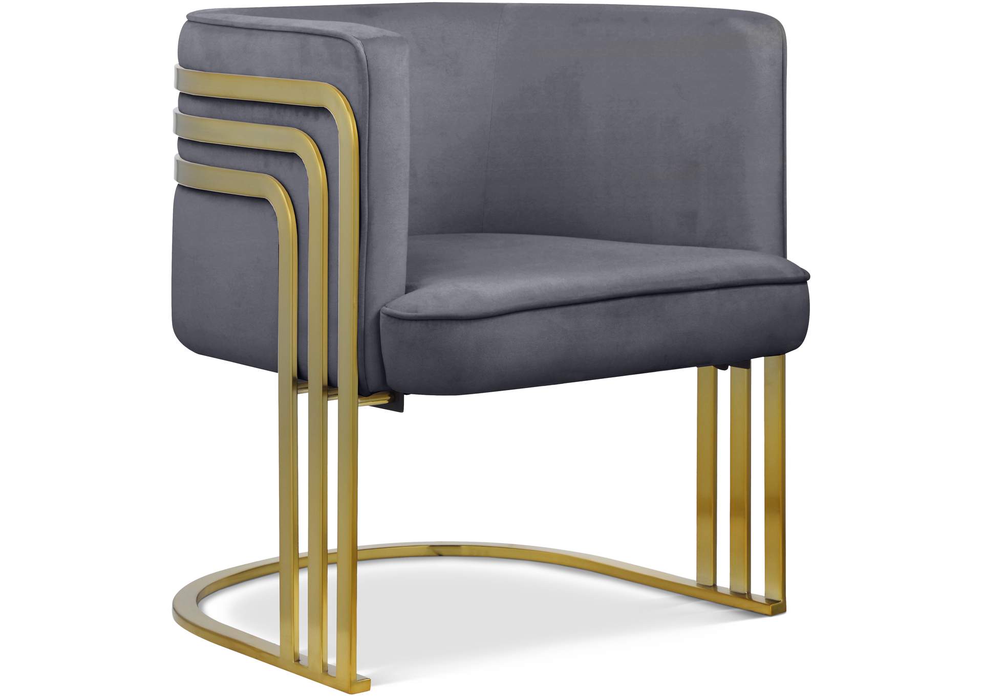 Rays Grey Velvet Accent Chair,Meridian Furniture