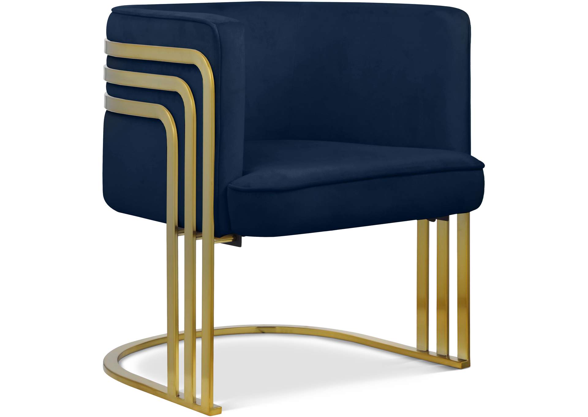 Rays Navy Velvet Accent Chair,Meridian Furniture