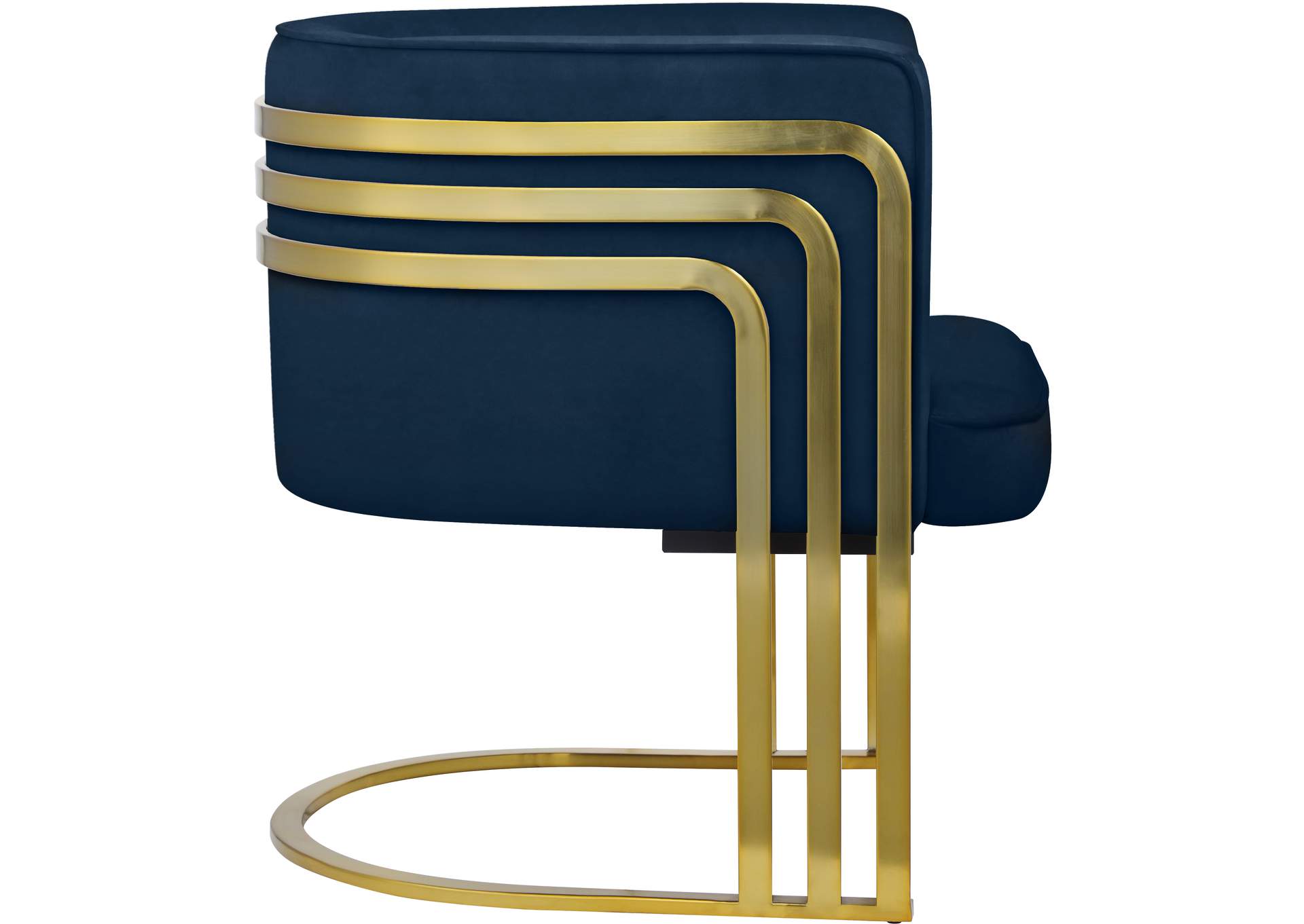 Rays Navy Velvet Accent Chair,Meridian Furniture