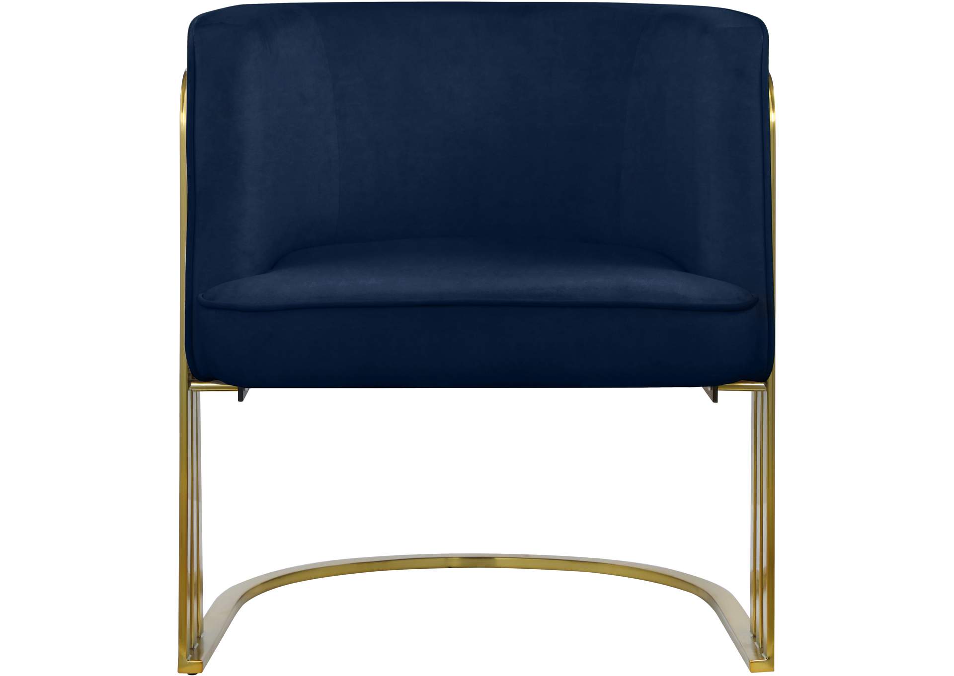 Rays Navy Velvet Accent Chair,Meridian Furniture