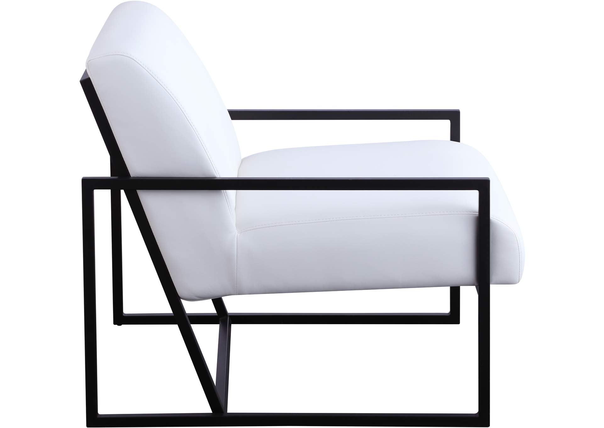 Industry White Faux Leather Accent Chair,Meridian Furniture