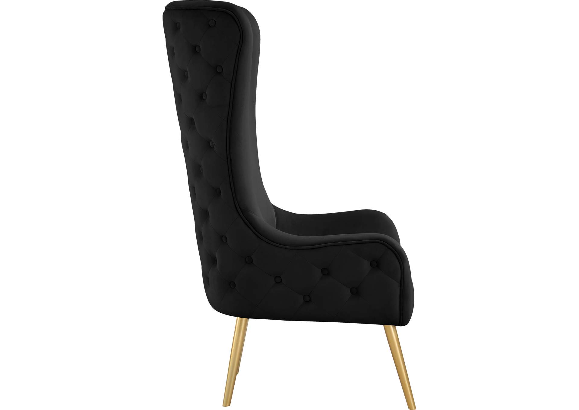 Alexander Black Velvet Accent Chair,Meridian Furniture