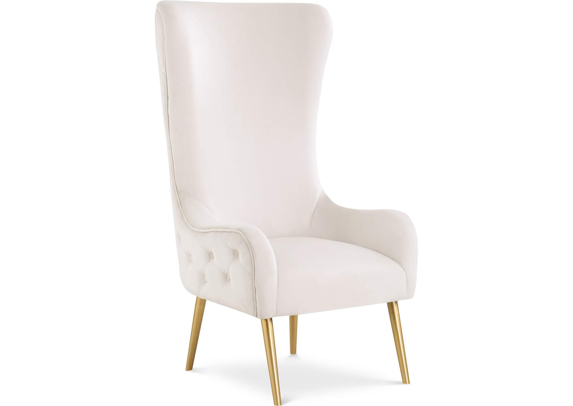 Alexander Cream Velvet Accent Chair,Meridian Furniture