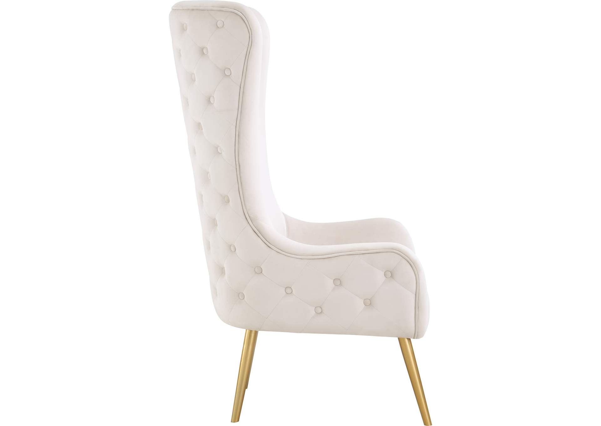 Alexander Cream Velvet Accent Chair,Meridian Furniture