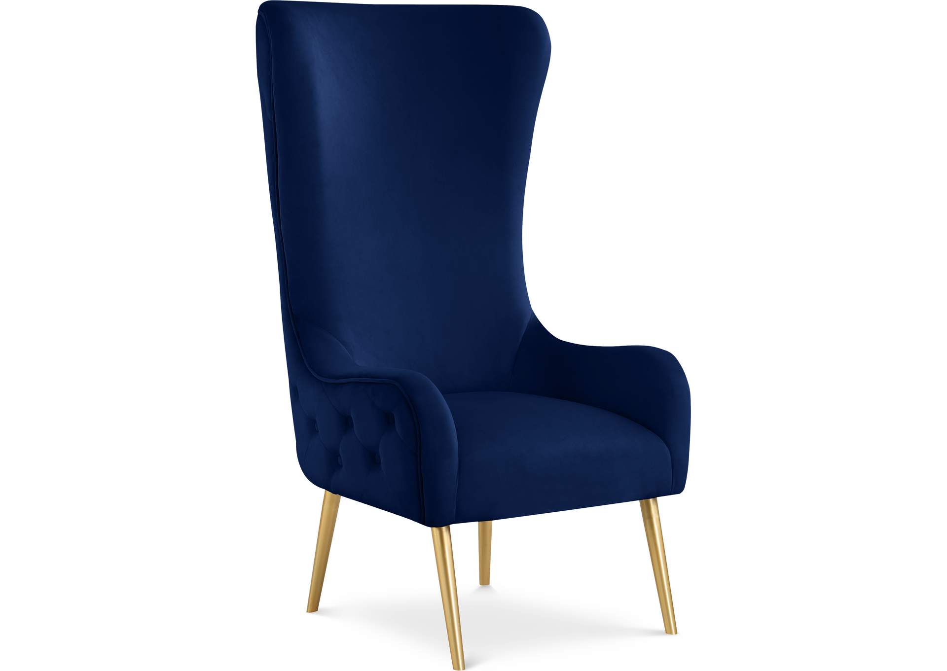 Alexander Navy Velvet Accent Chair,Meridian Furniture