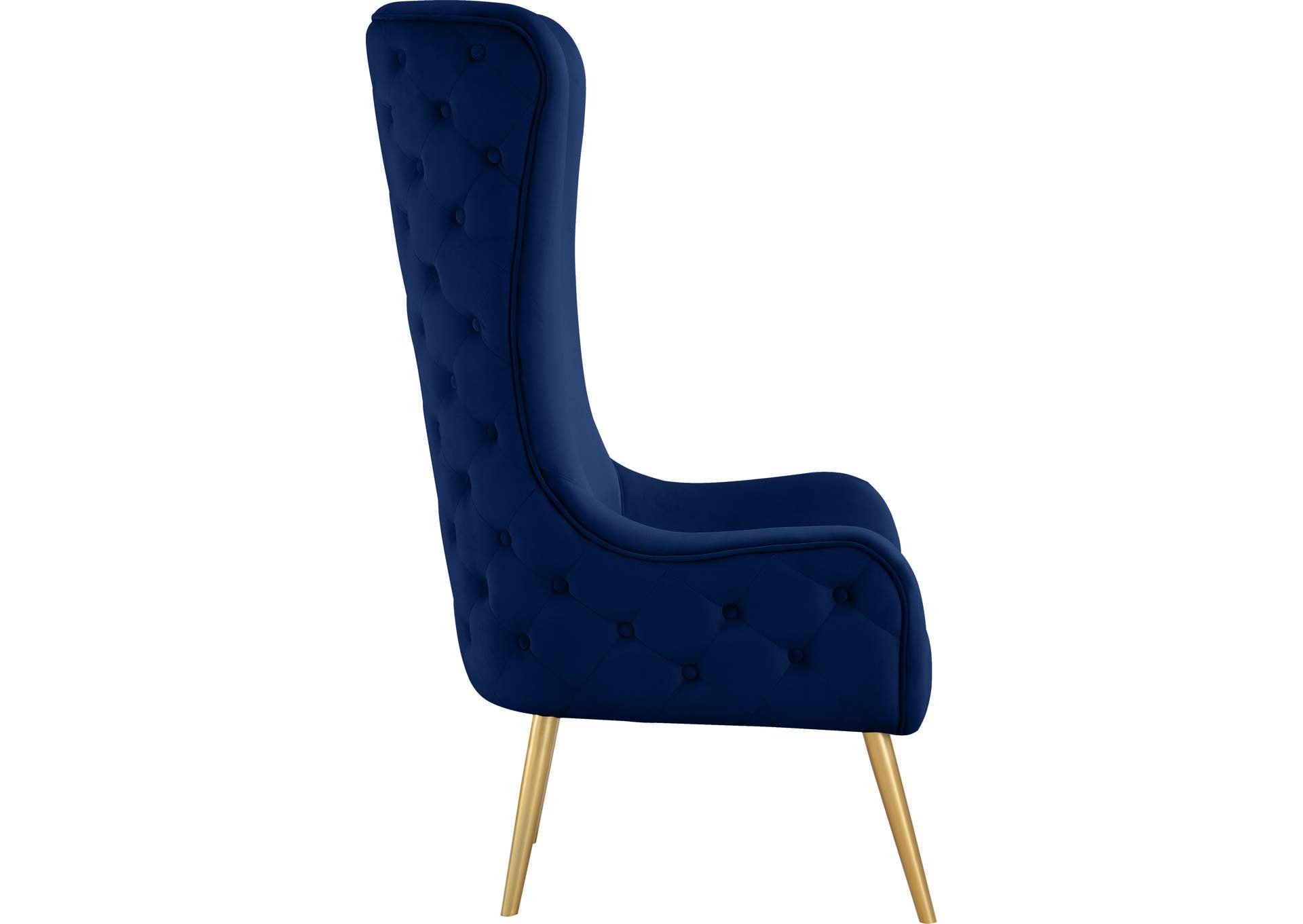 Alexander Navy Velvet Accent Chair,Meridian Furniture