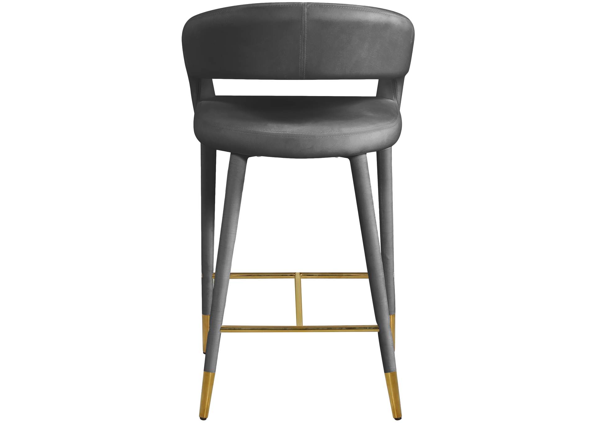 Destiny Grey Velvet Stool,Meridian Furniture