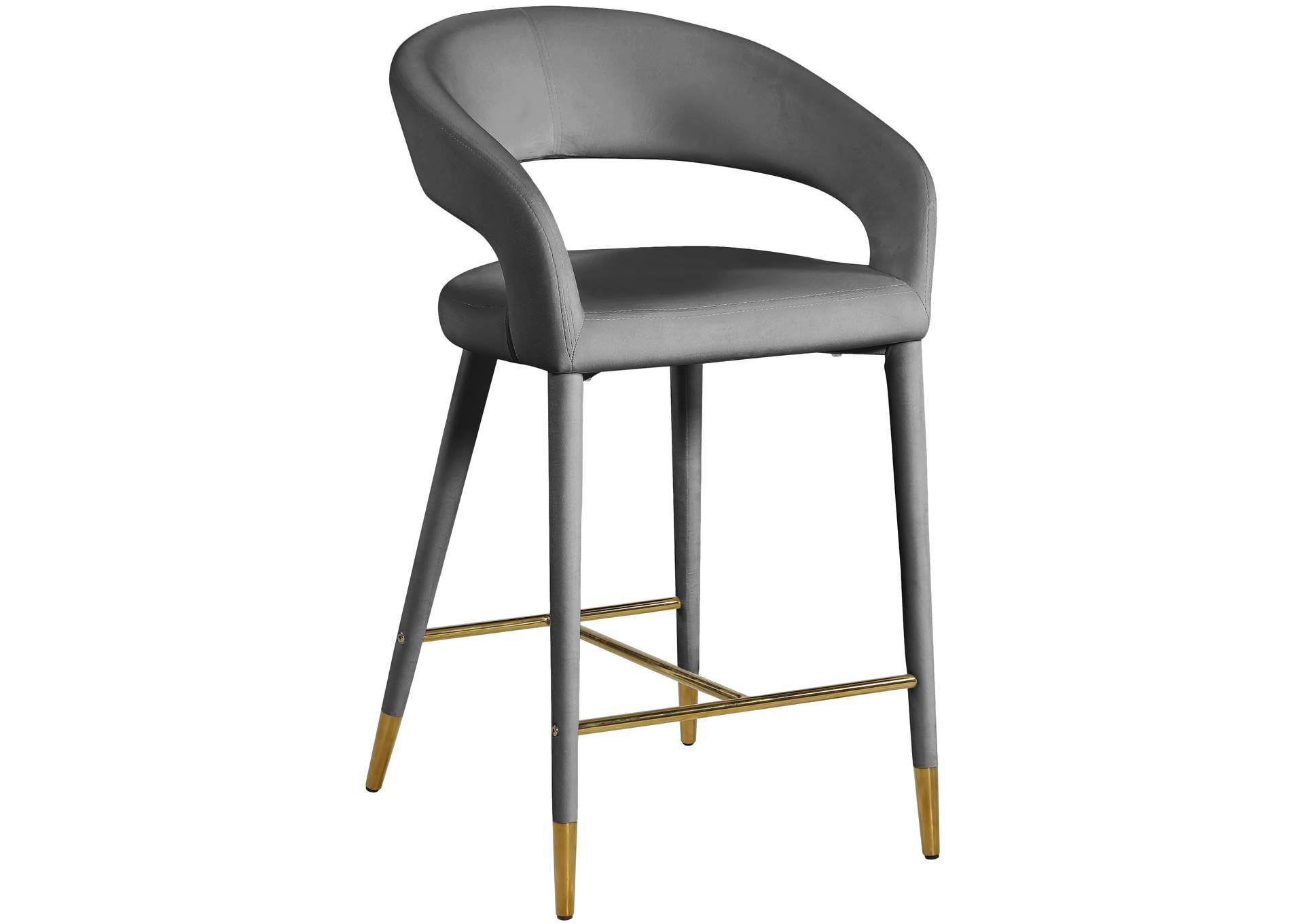 Destiny Grey Velvet Stool,Meridian Furniture