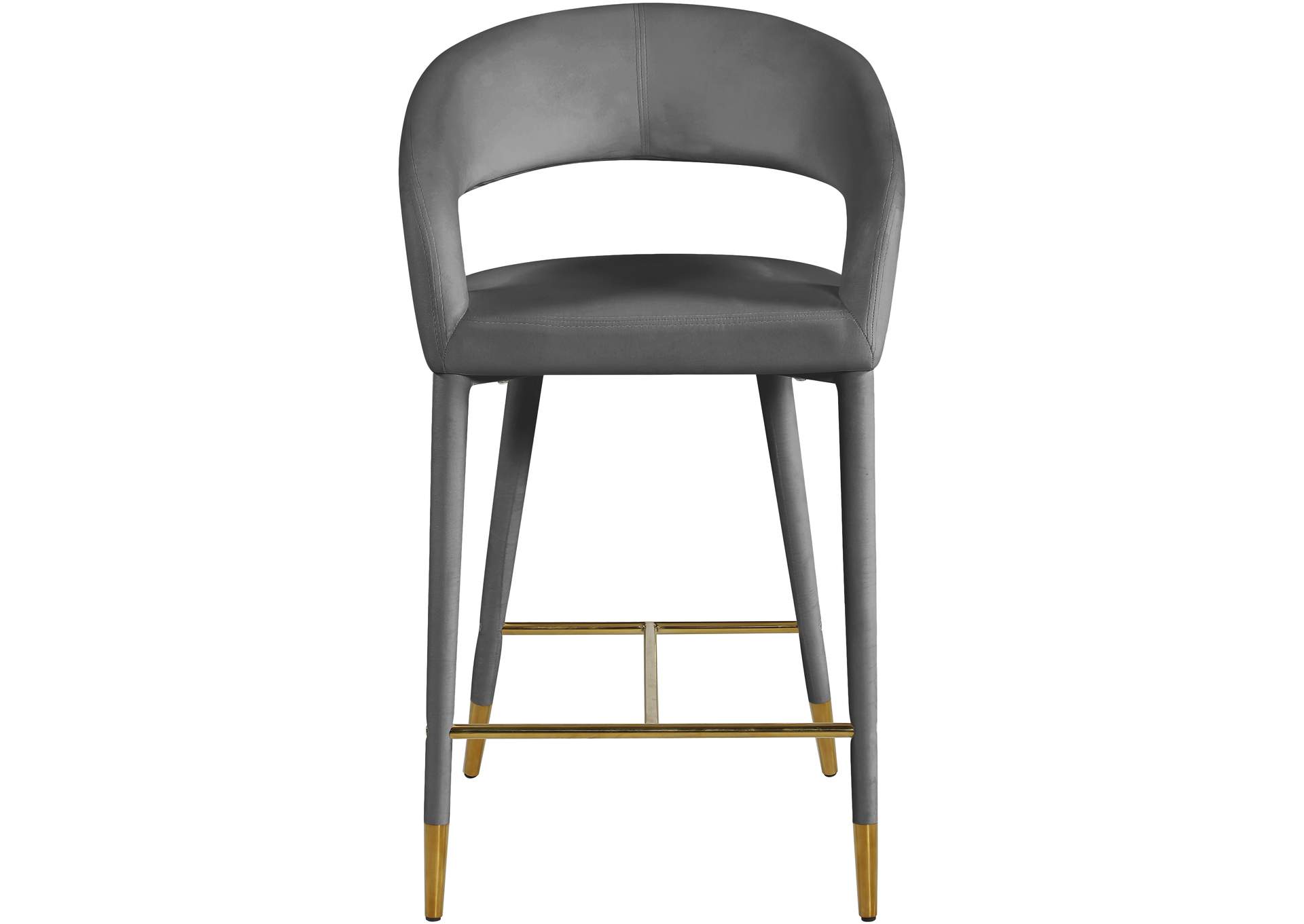 Destiny Grey Velvet Stool,Meridian Furniture