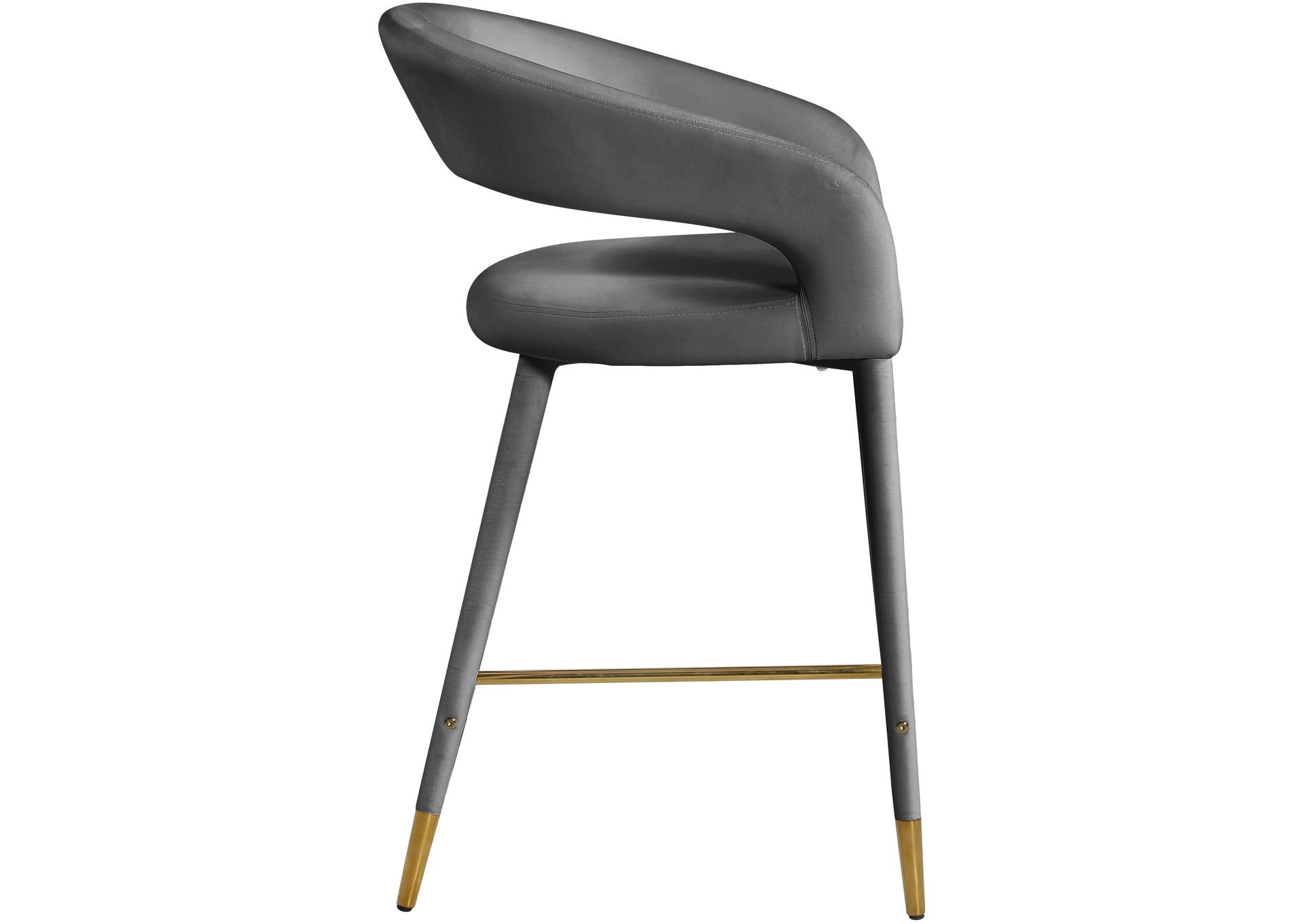 Destiny Grey Velvet Stool,Meridian Furniture