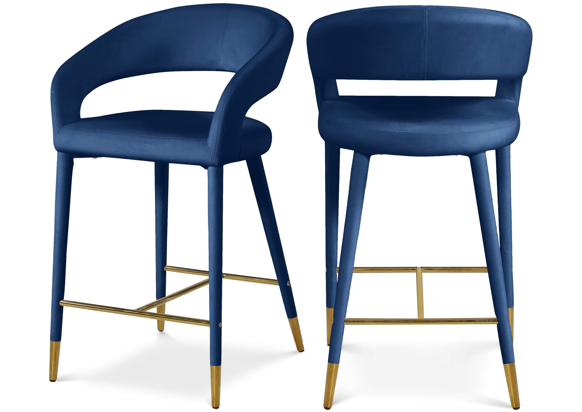 Destiny Navy Velvet Stool,Meridian Furniture