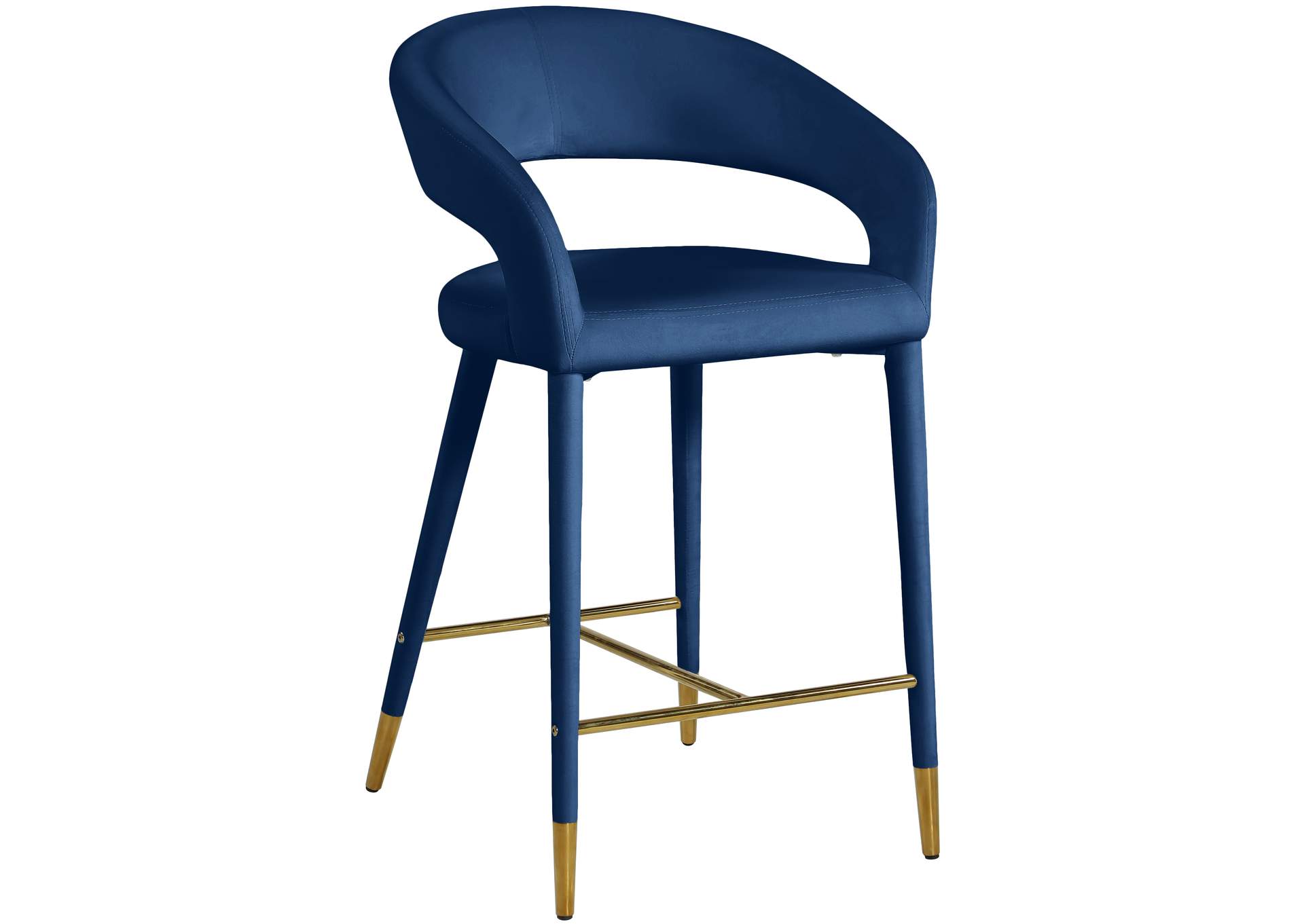 Destiny Navy Velvet Stool,Meridian Furniture