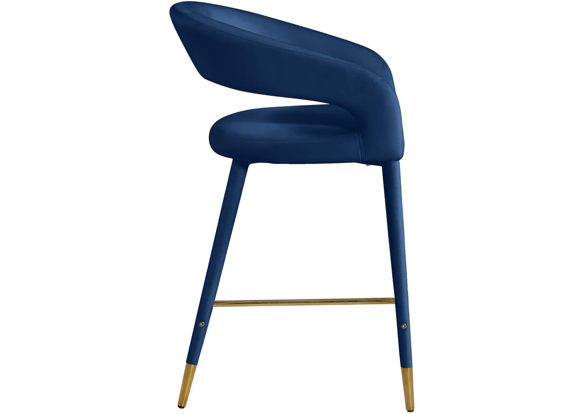 Destiny Navy Velvet Stool,Meridian Furniture