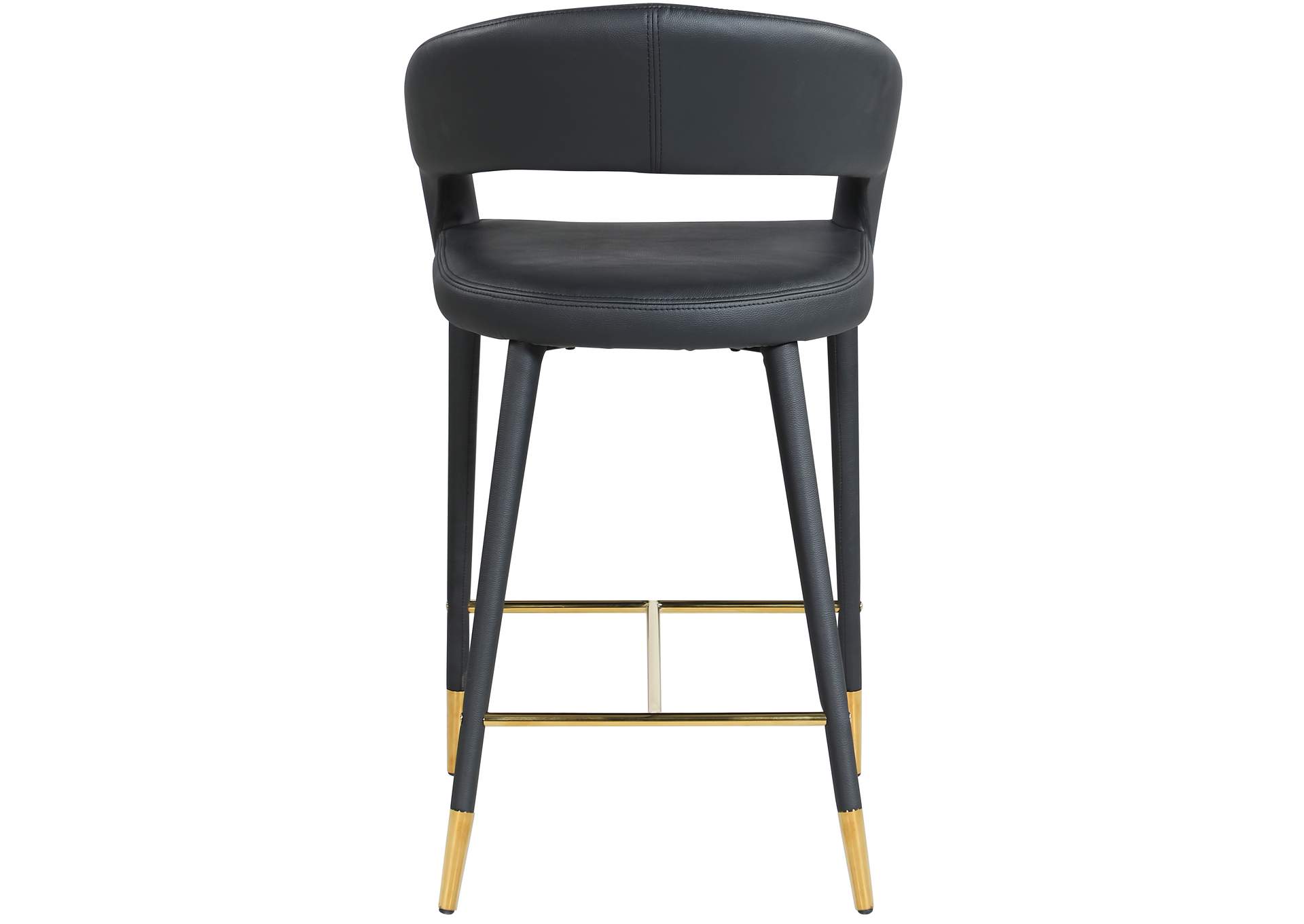 Destiny Black Faux Leather Stool,Meridian Furniture