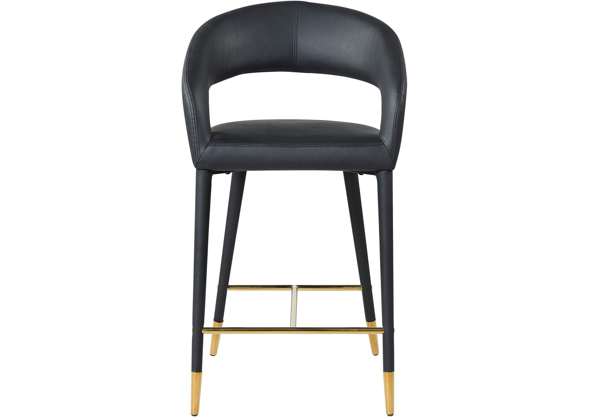 Destiny Black Faux Leather Stool,Meridian Furniture