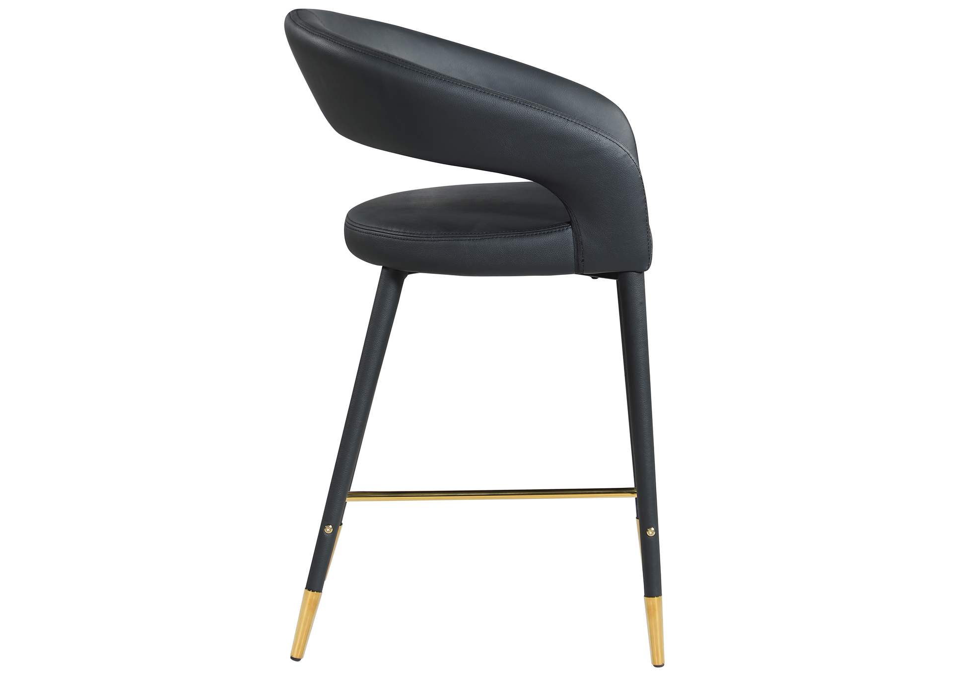 Destiny Black Faux Leather Stool,Meridian Furniture