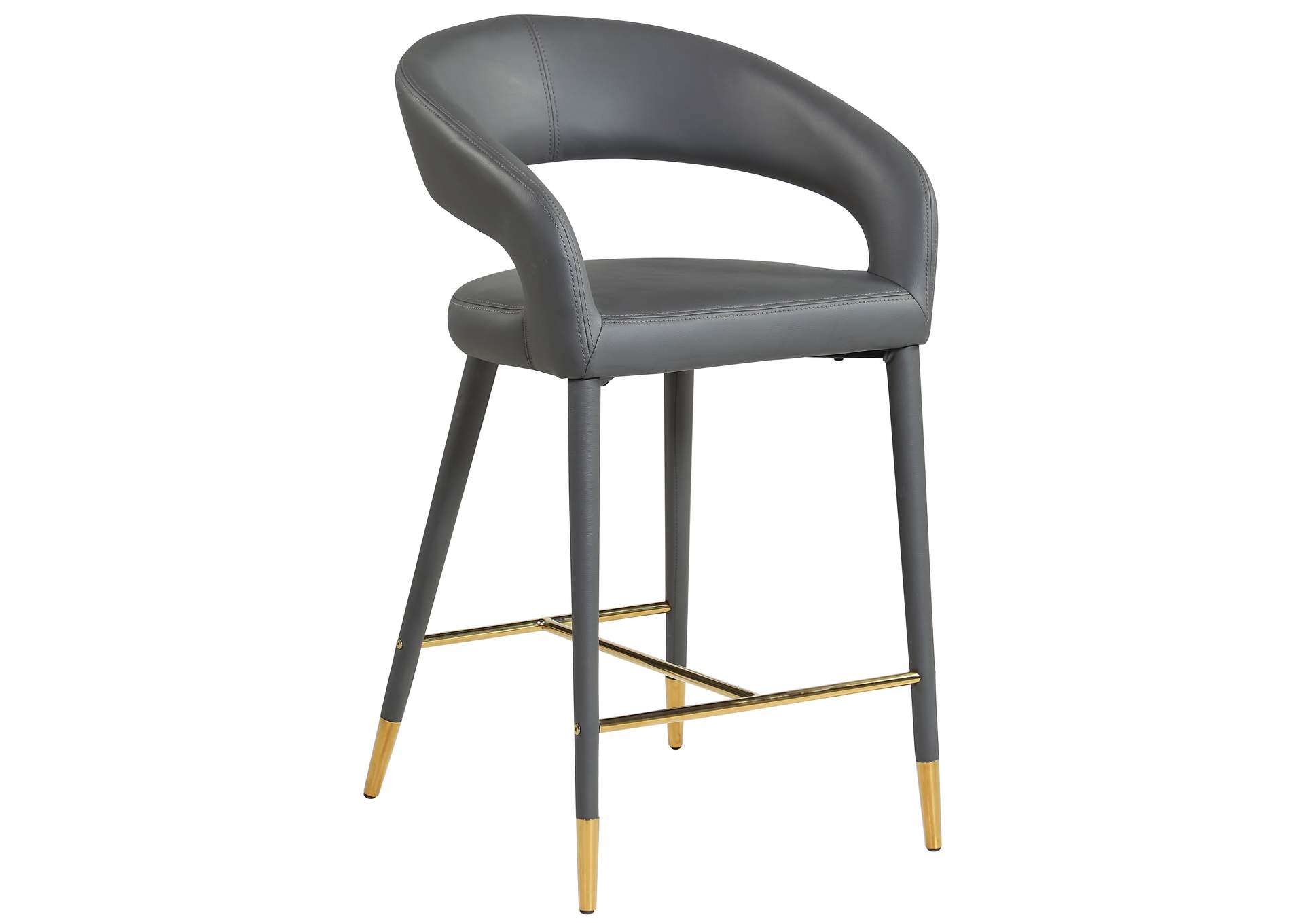 Destiny Grey Faux Leather Stool,Meridian Furniture