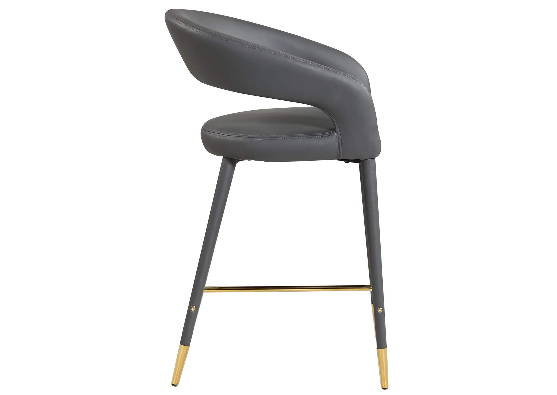 Destiny Grey Faux Leather Stool,Meridian Furniture