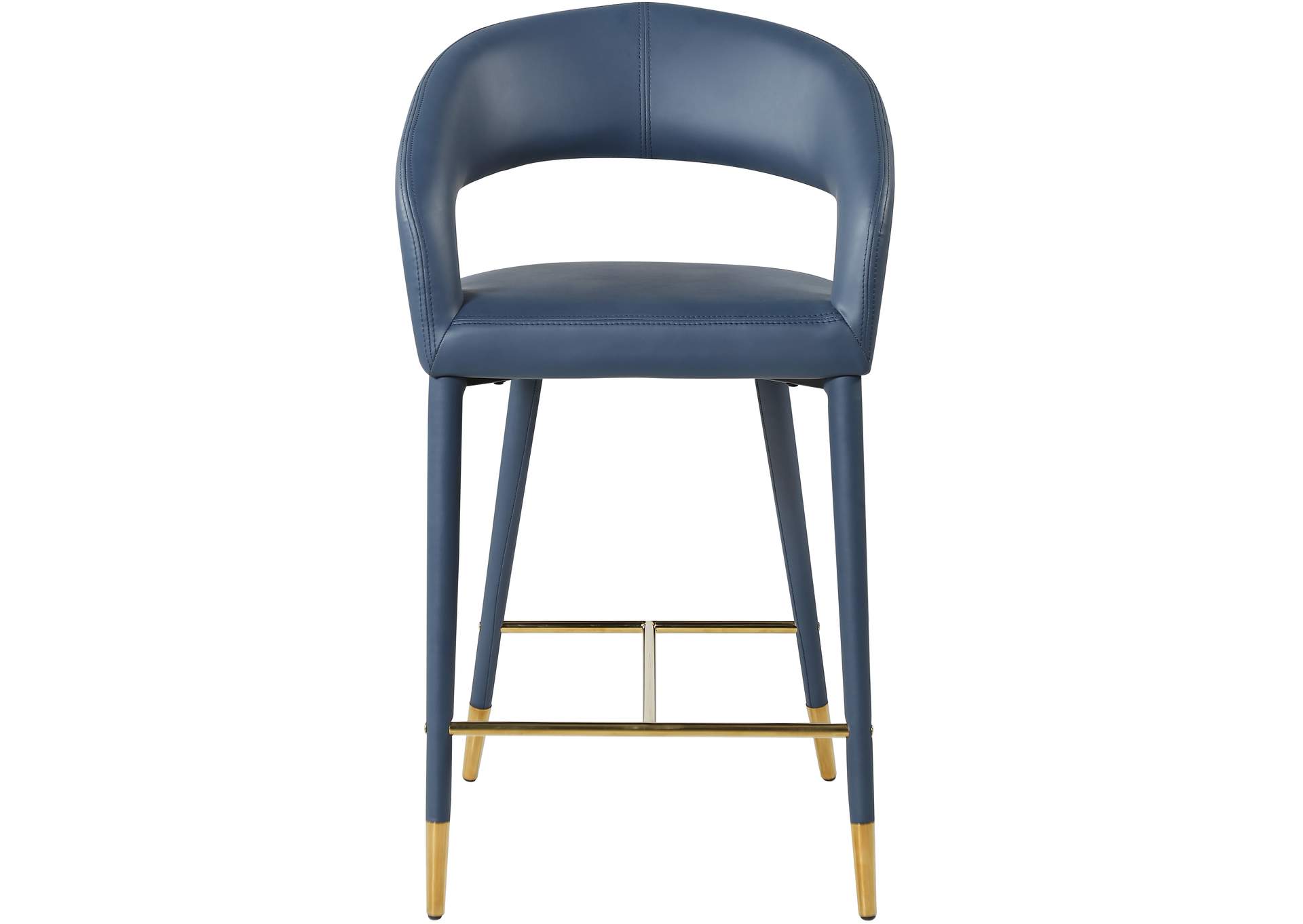 Destiny Navy Faux Leather Stool,Meridian Furniture